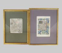 Zwei Blätter aus Stundenbüchern