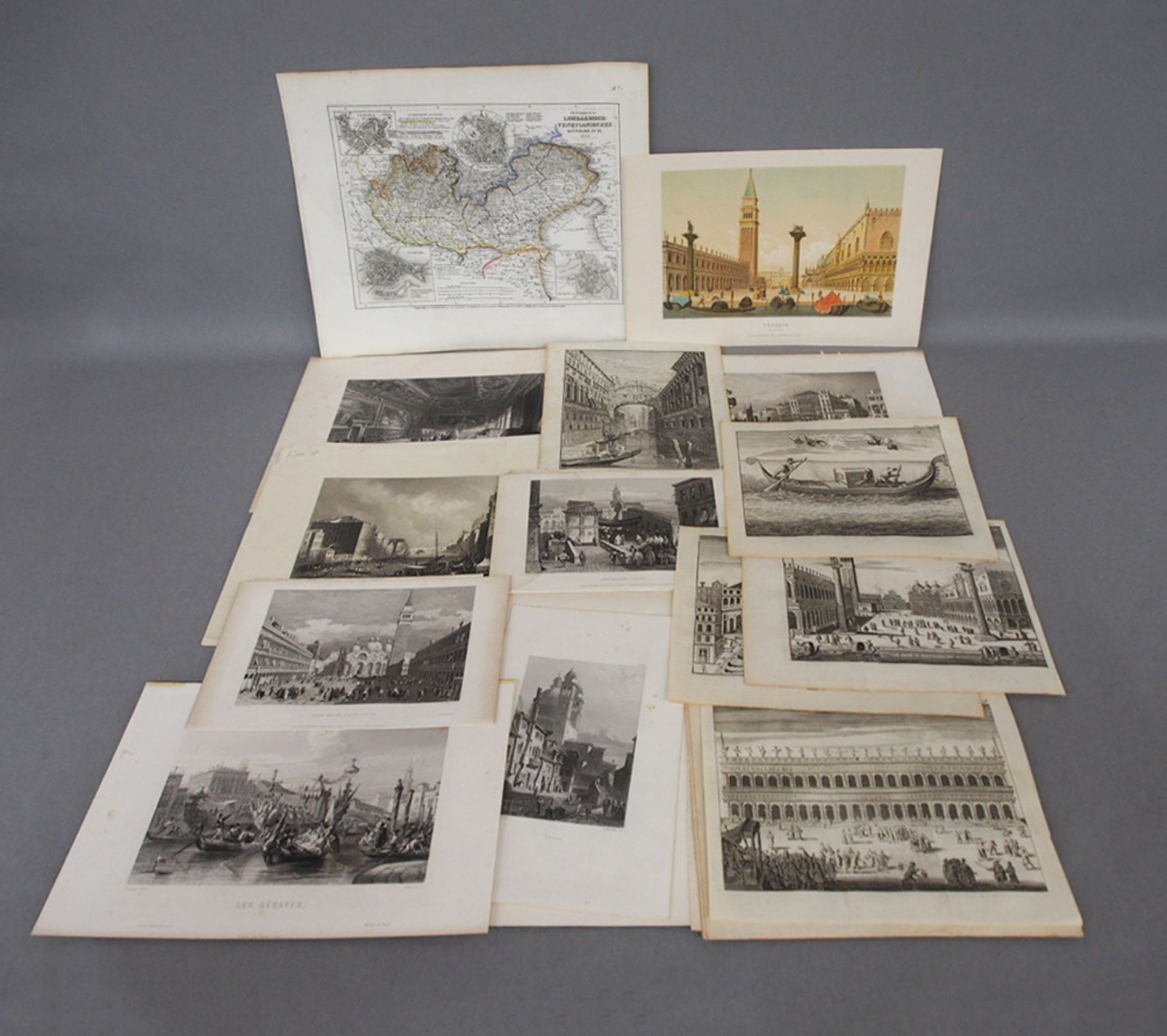 Konvolut Graphik "Venedig-Ansichten und Karten" des 18./19. Jahrhunderts
