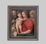 ITALIENISCHER MEISTER: Madonna mit Kind, Johannesknabe sowie Anna und Joachim