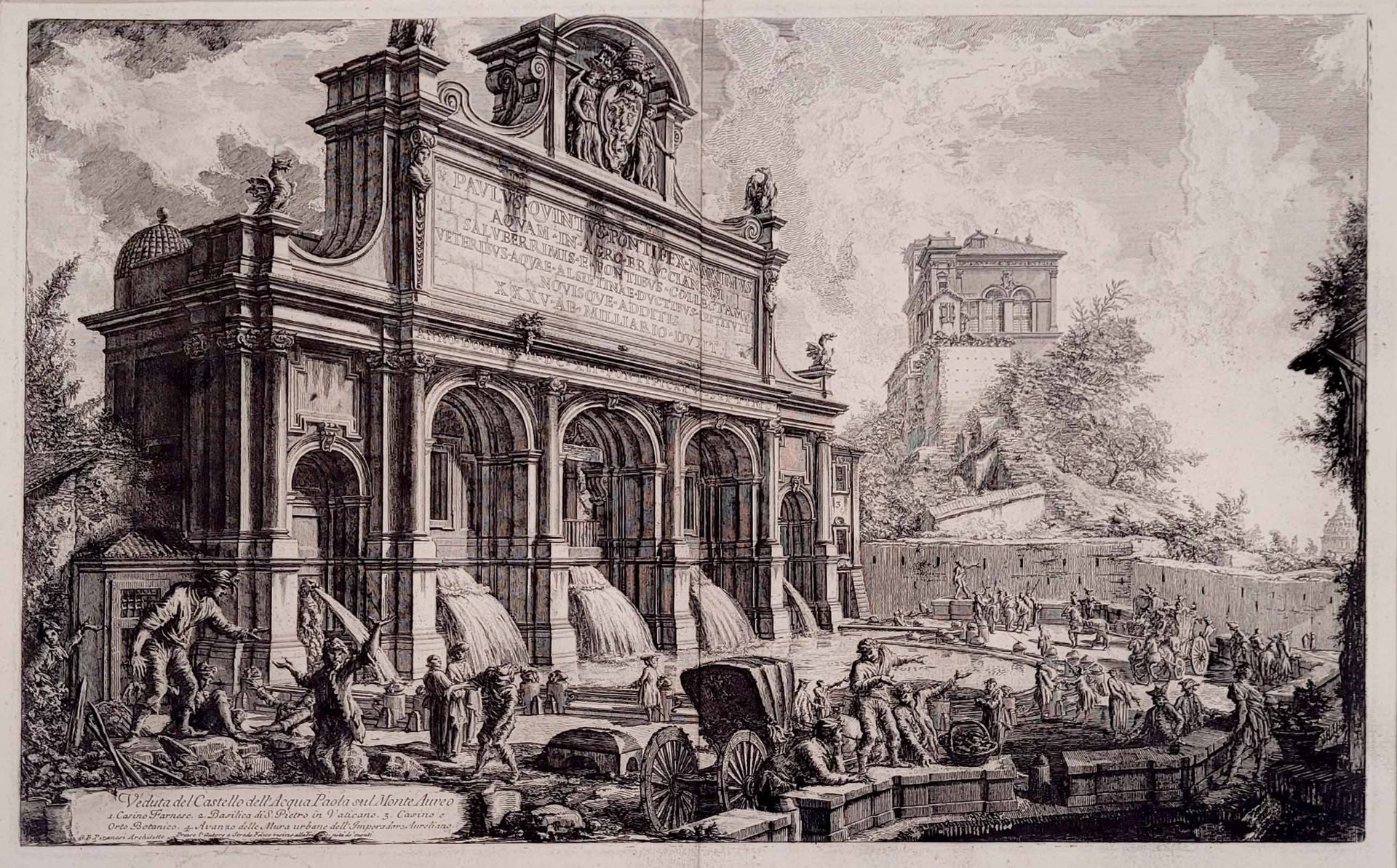 PIRANESI, GiovannI Baptista: Veduta del Castello dell'Acqua Paola sul Monte Aureo - Image 2 of 2