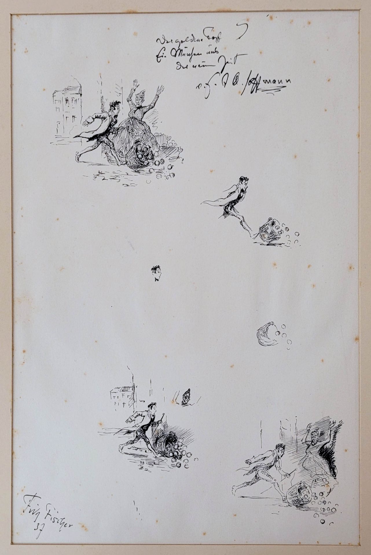 FISCHER, Fritz: Mappe mit Illustrationen zu Poe, Hoffmann und Hauff und andere Themen - Image 2 of 2