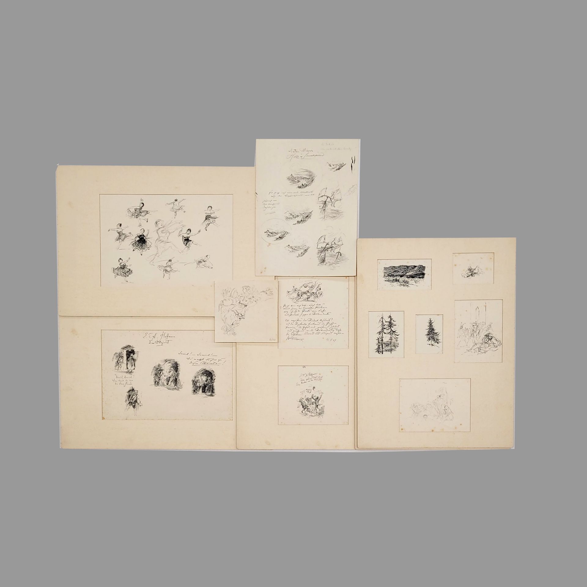 FISCHER, Fritz: Mappe mit Illustrationen zu Poe, Hoffmann und Hauff und andere Themen