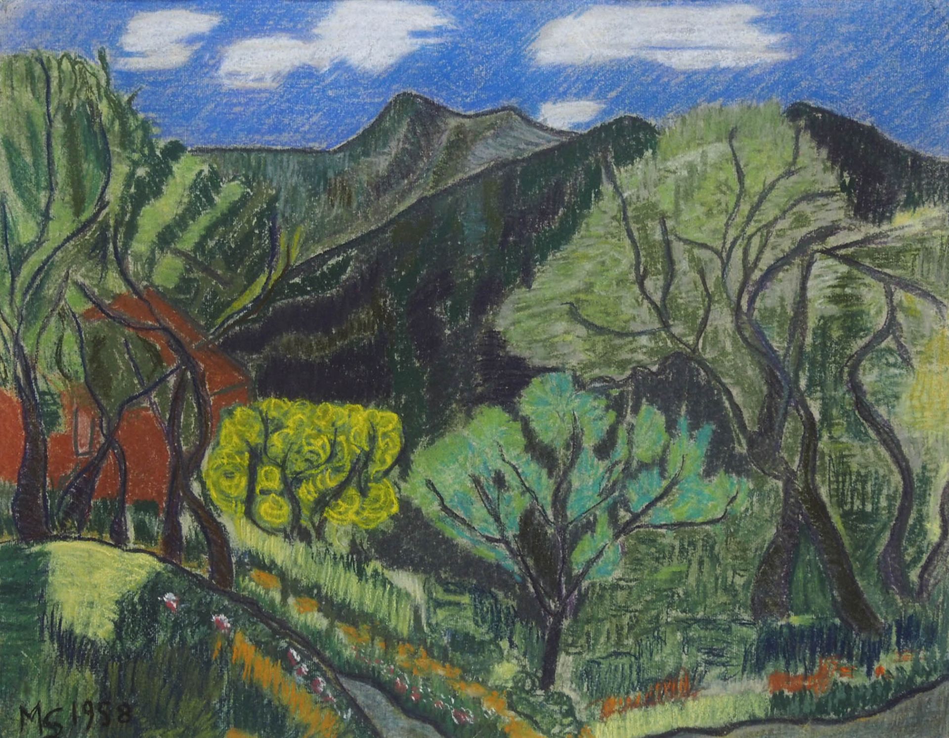 DEUTSCHER EXPRESSIONIST: Sommerlandschaft in den Bergen - Image 2 of 2