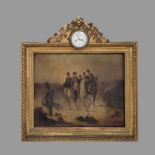 DEUTSCHER MEISTER: Bilderuhr "Napoleon und seine Generäle zu Pferd"
