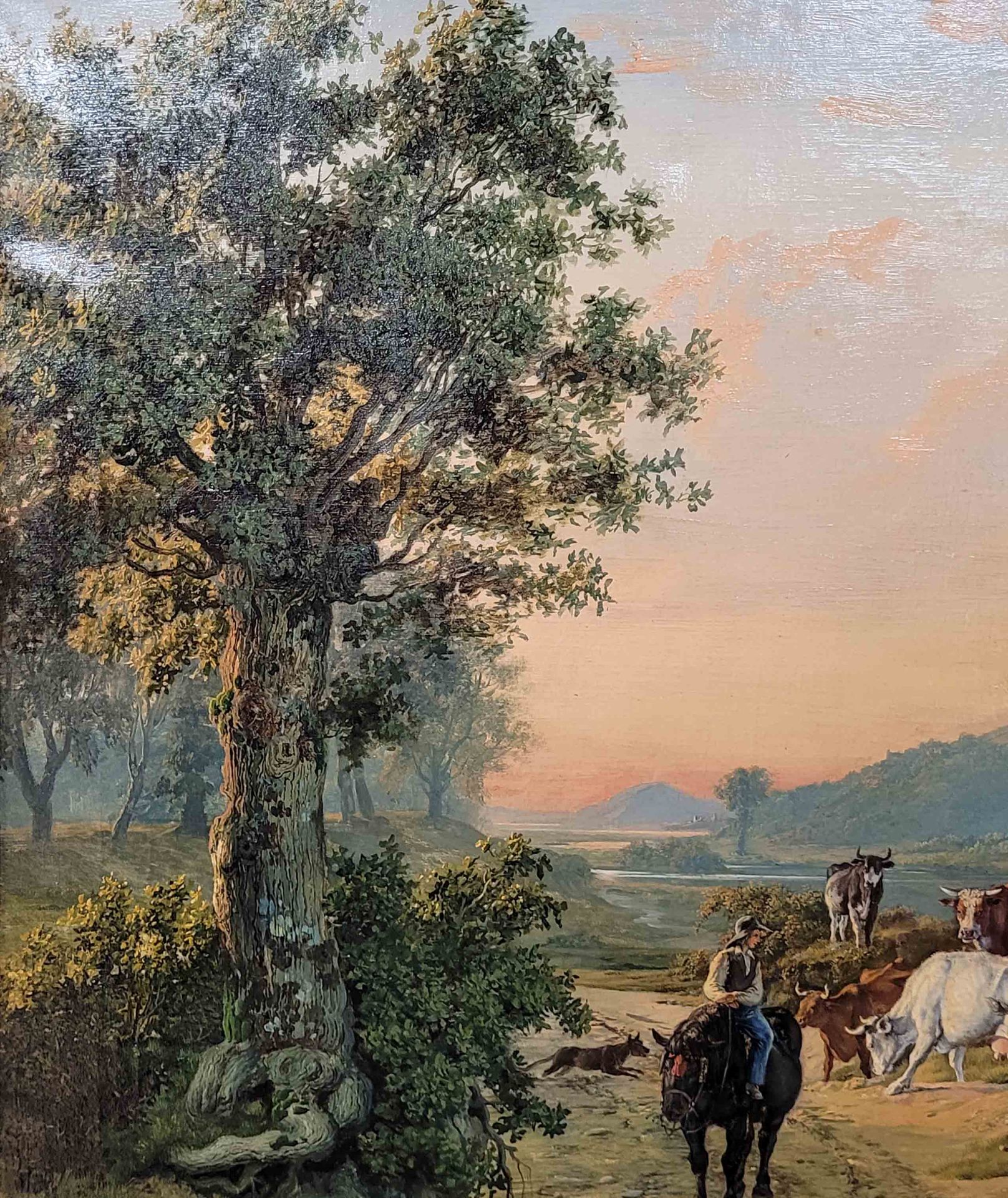 VERMOTE, Séraphin Francois: Hirten mit ihrer Herde im Morgenrot - Image 4 of 5