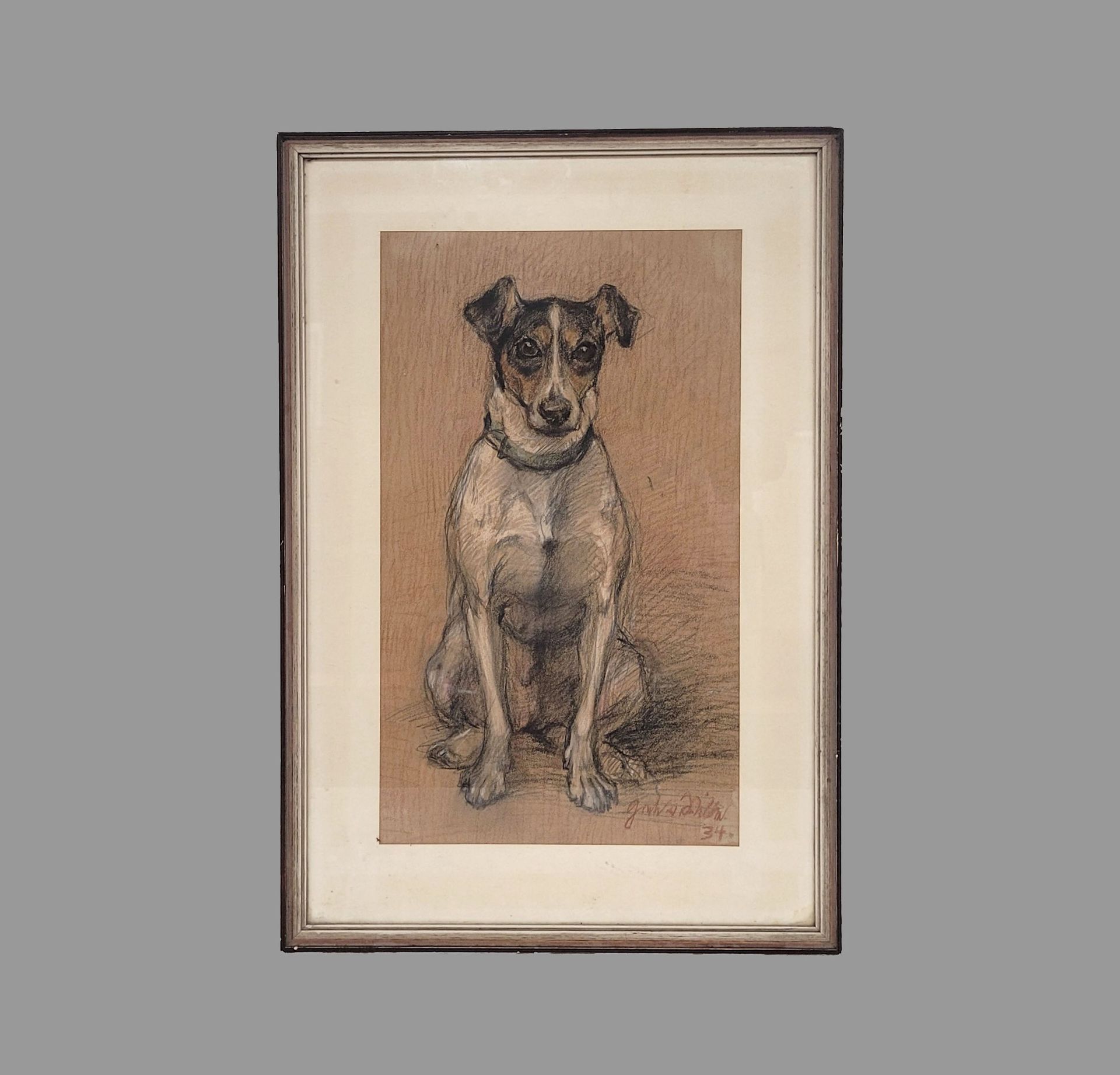 WILLE, Fritz von: Sitzender Hund