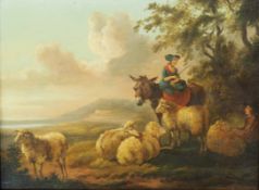 LE CAVE, Peter: Hirten mit ihren Schafen in italienischer Landschaft