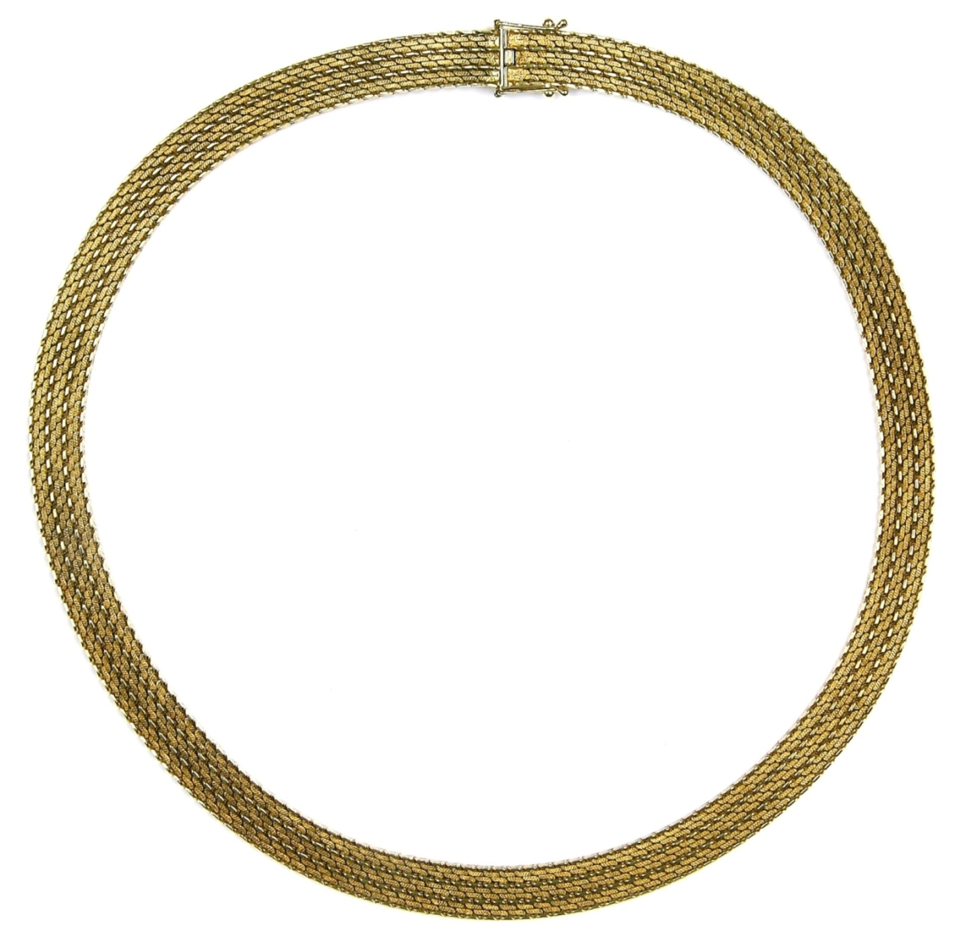 Halsband, 585er GG., flach 1 cm breit