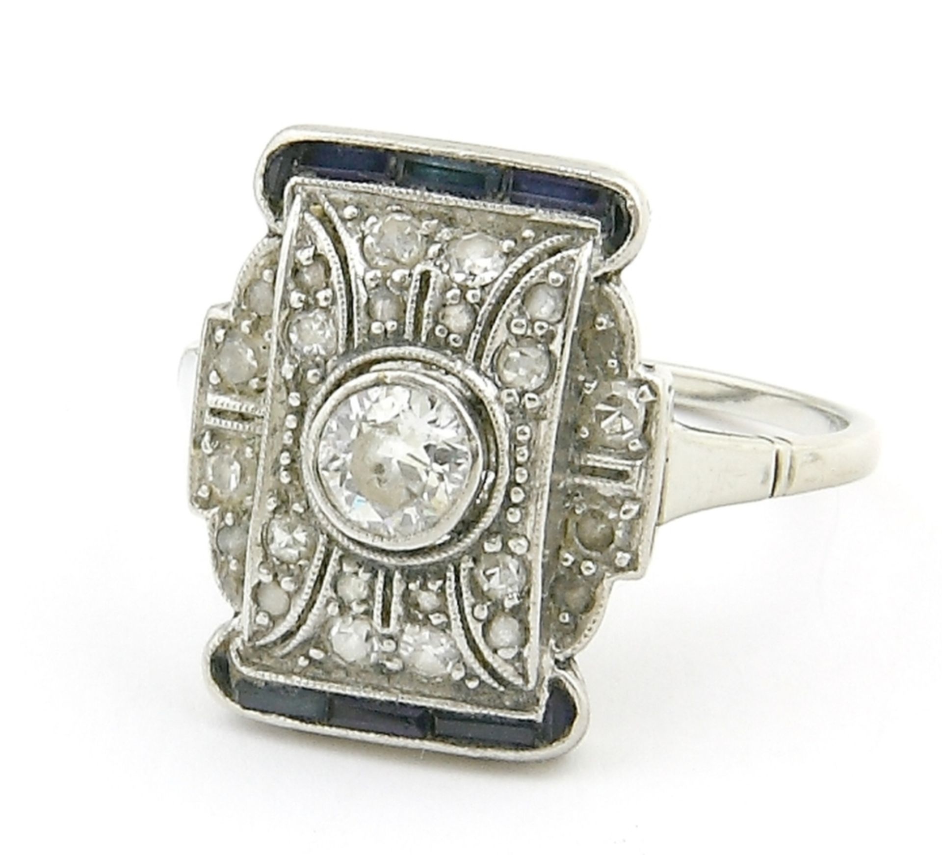 Ring, 750er WG., mit Diamant im
