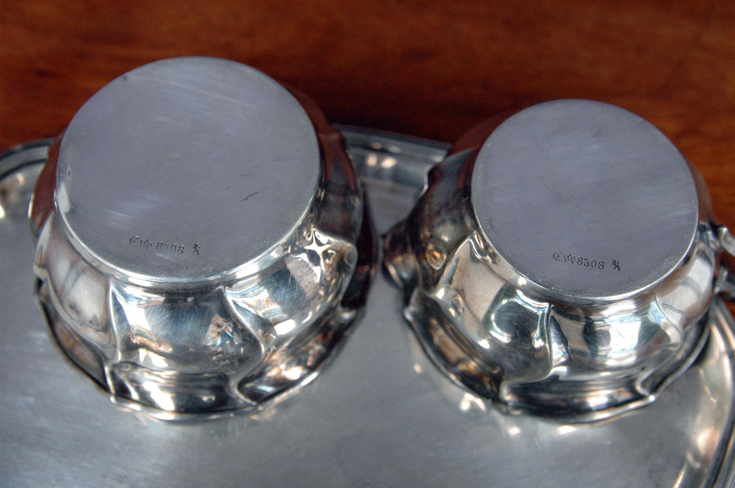 Rahmservice auf Tablett, 830/- Silber, 270 g - Bild 4 aus 4