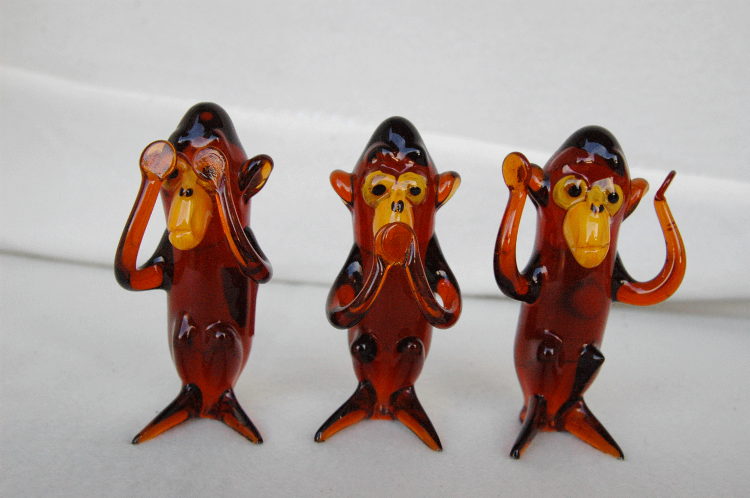Glaskunst, Die drei Affen, h= 9,5 cm