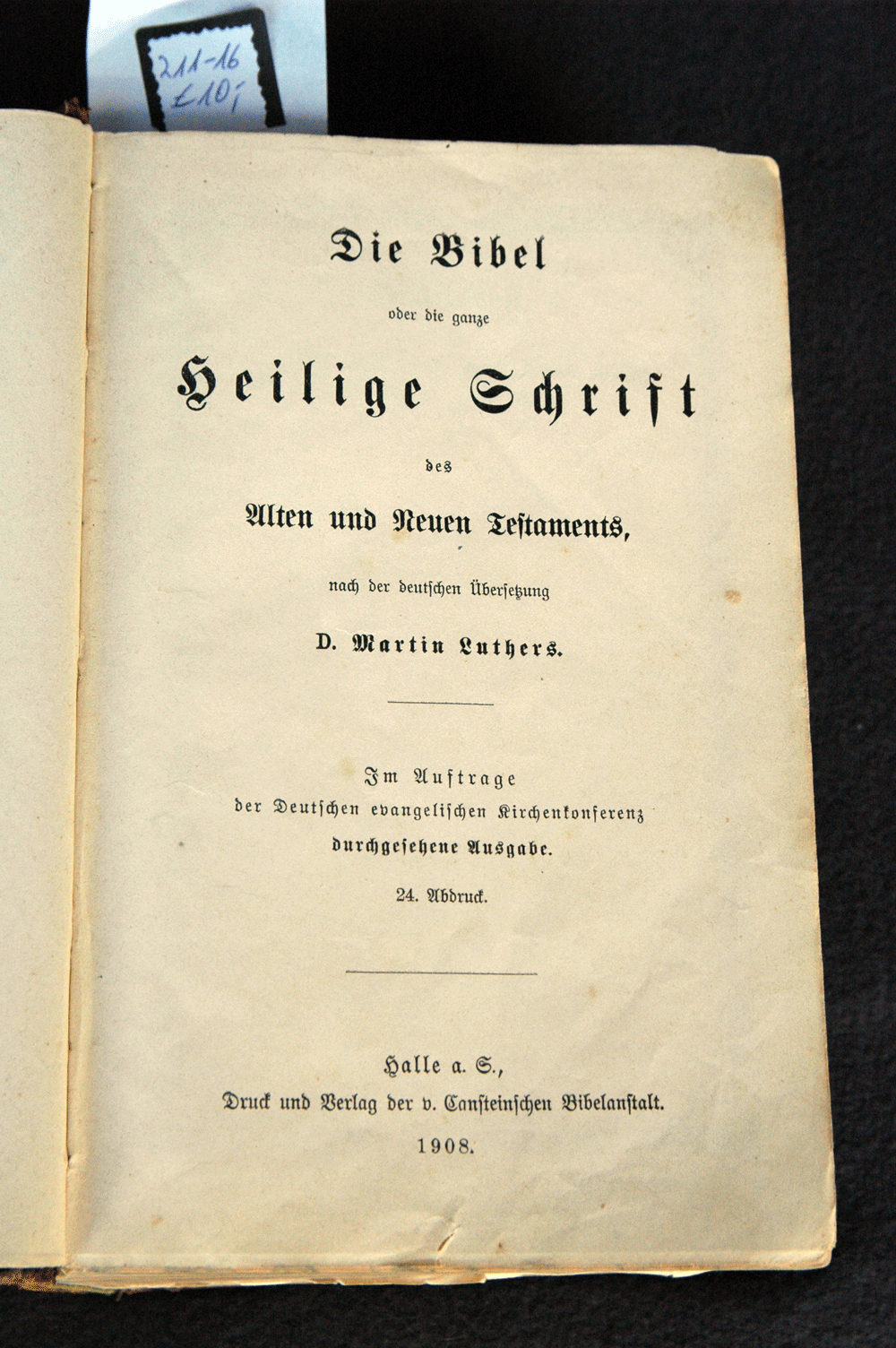 Luther, Martin, Die Bibel oder die ganze Heilige Schrift Altes und Neues Testament, Halle 1908, - Image 3 of 3