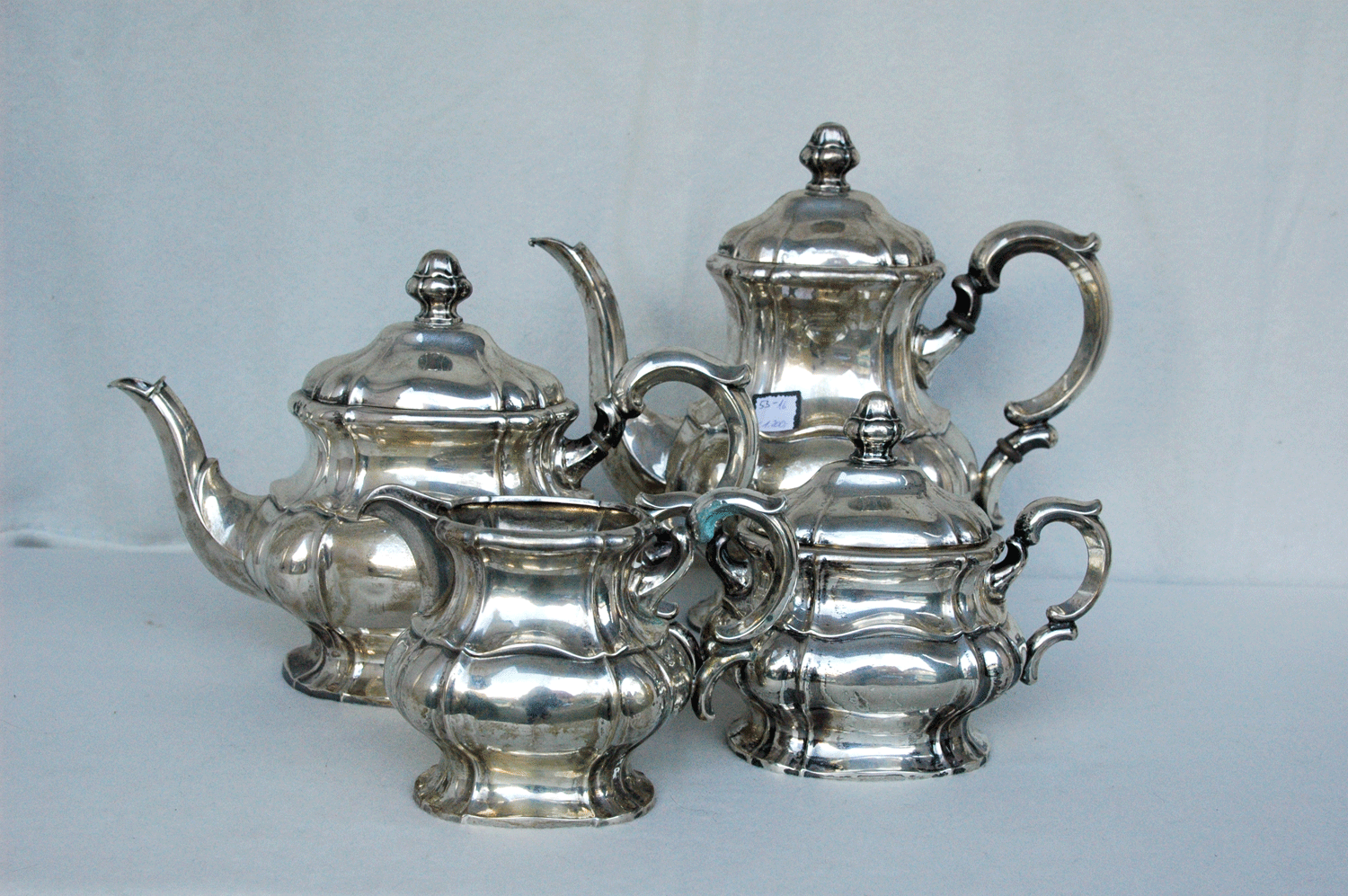 Kaffeekanne, Teekanne, Rahmservice, 835/- Silber, 1670 g