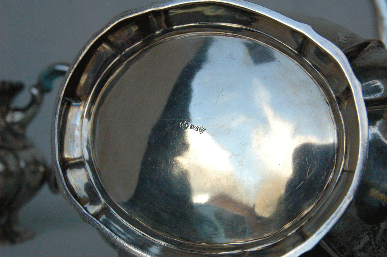 Kaffeekanne, Teekanne, Rahmservice, 835/- Silber, 1670 g - Bild 7 aus 7