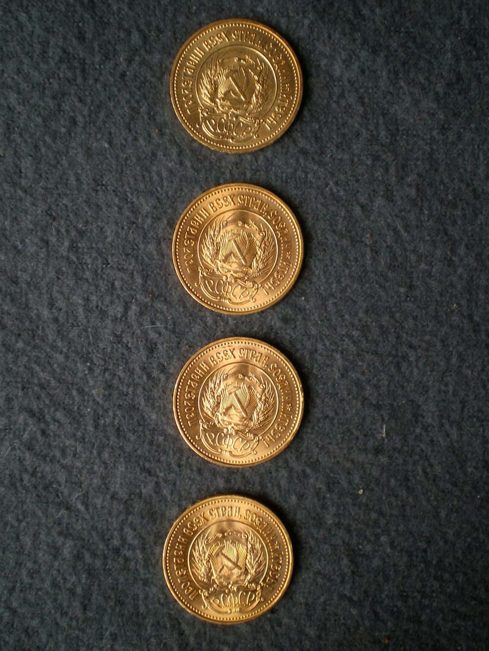 4 russische Münzen, 10 Rubel 1978, 1976, 1976,1976, 8,6 g - Bild 2 aus 3