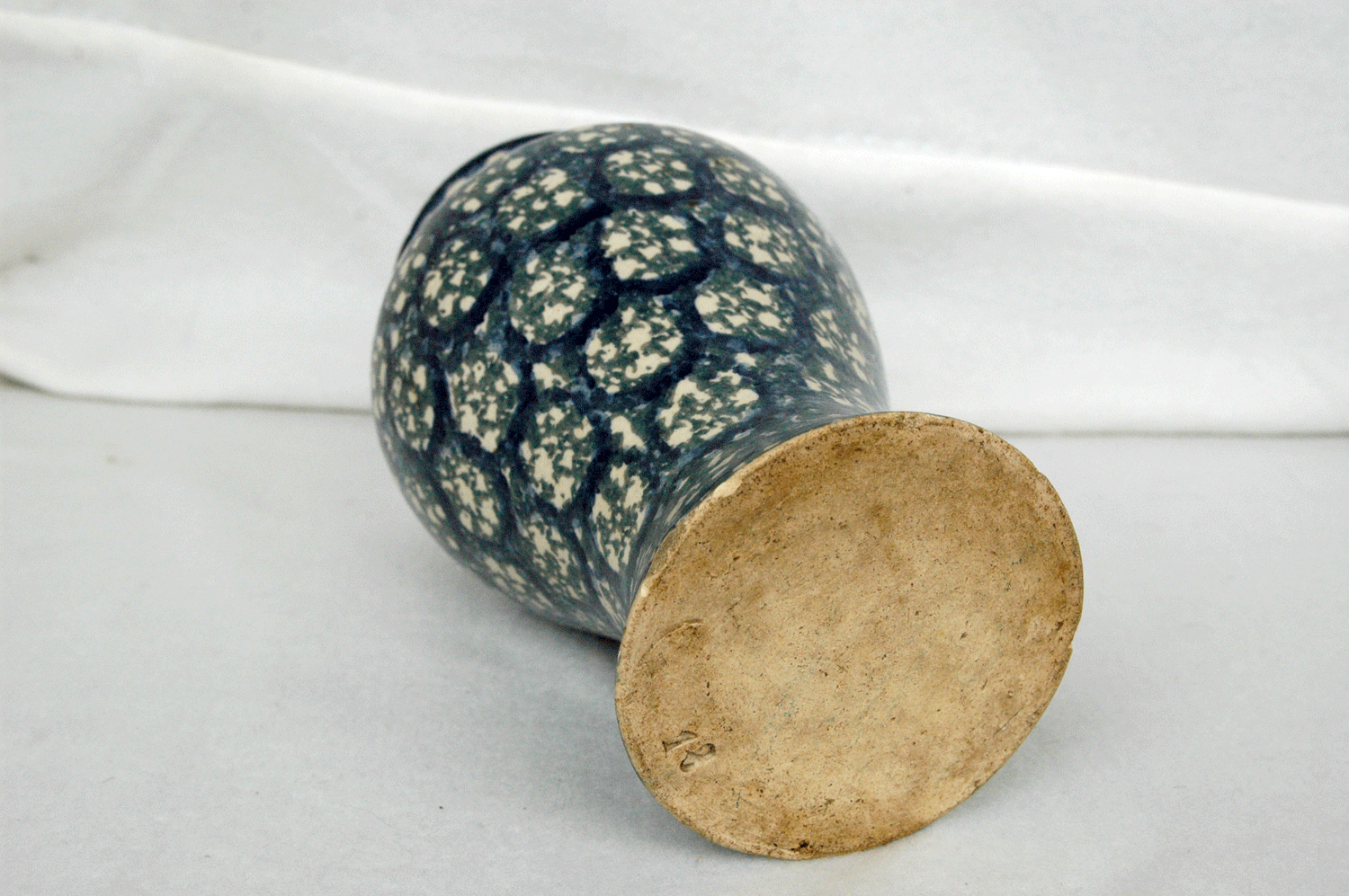 Bunzlauer Vase, h= 21 cm, dunkelblau grün - Image 3 of 4