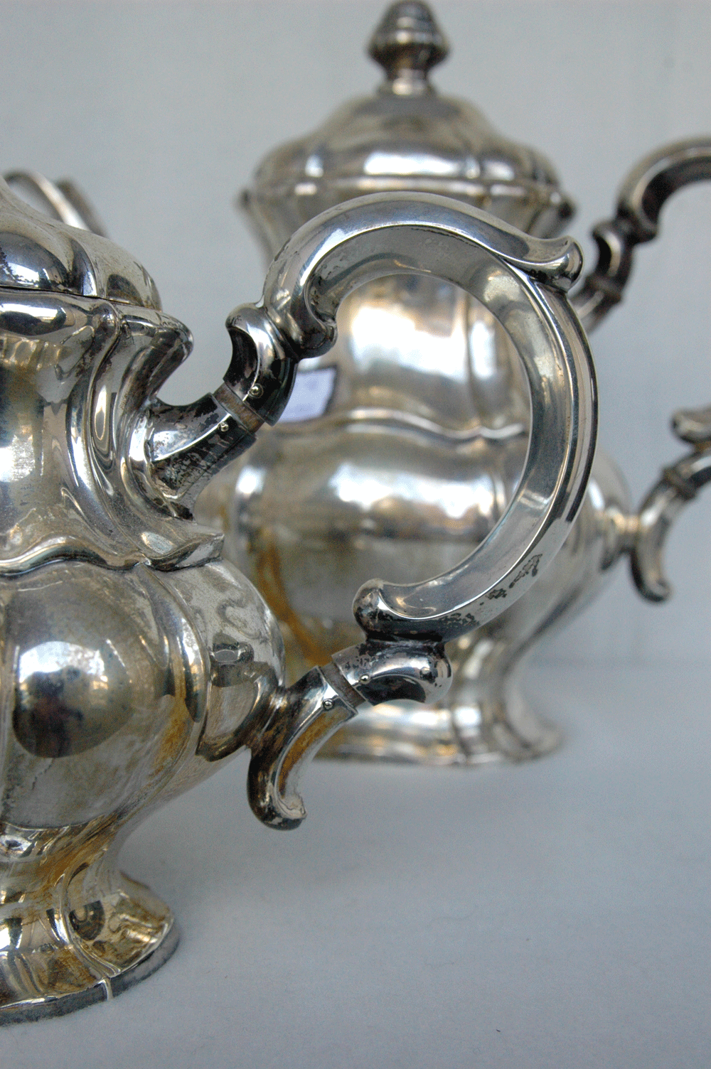 Kaffeekanne, Teekanne, Rahmservice, 835/- Silber, 1670 g - Bild 5 aus 7