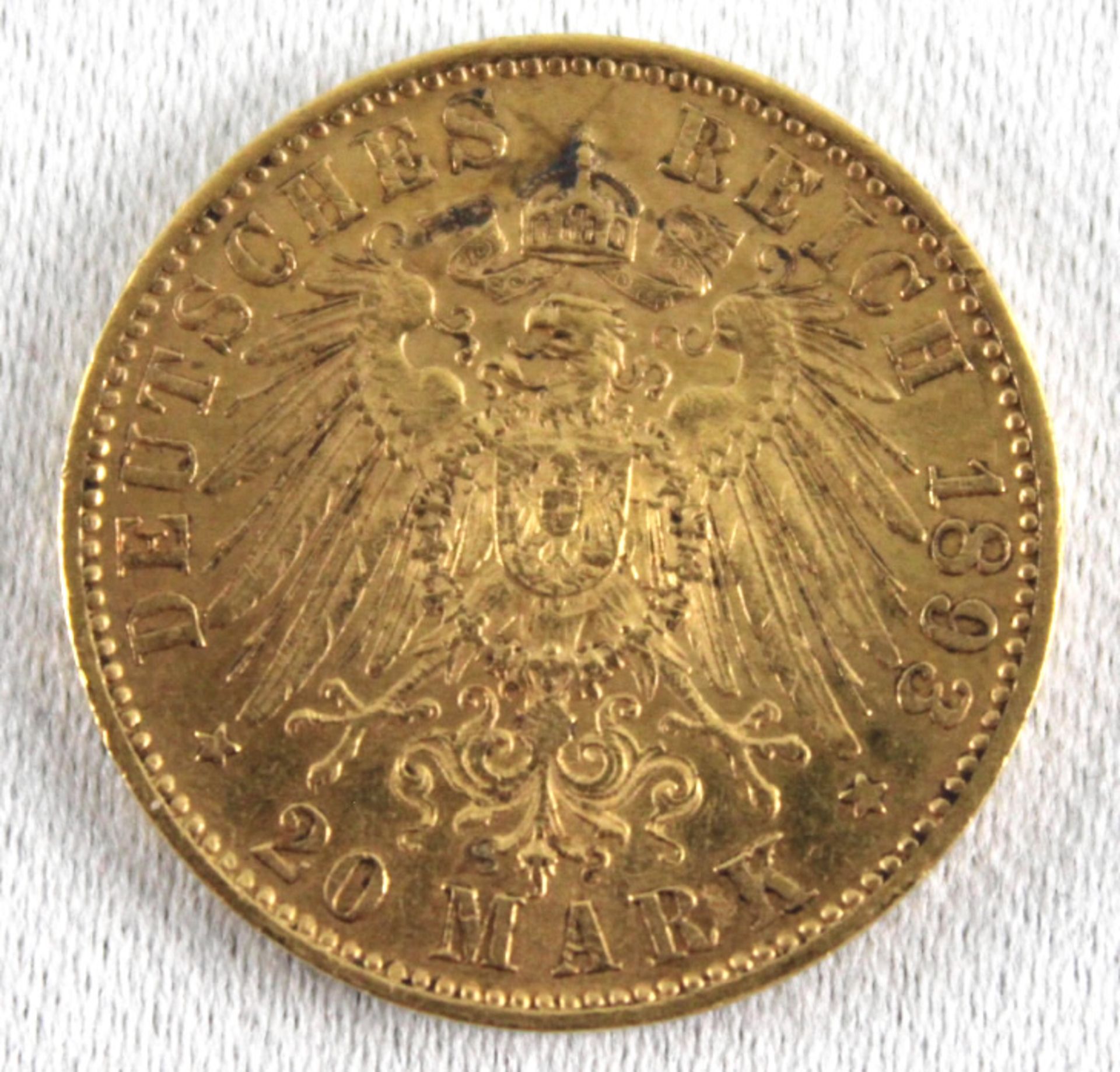 20 Mark Gold 1893 A. Wilhelm II. (1888-1918) - Deutscher Kaiser König von Preußen - Image 2 of 2