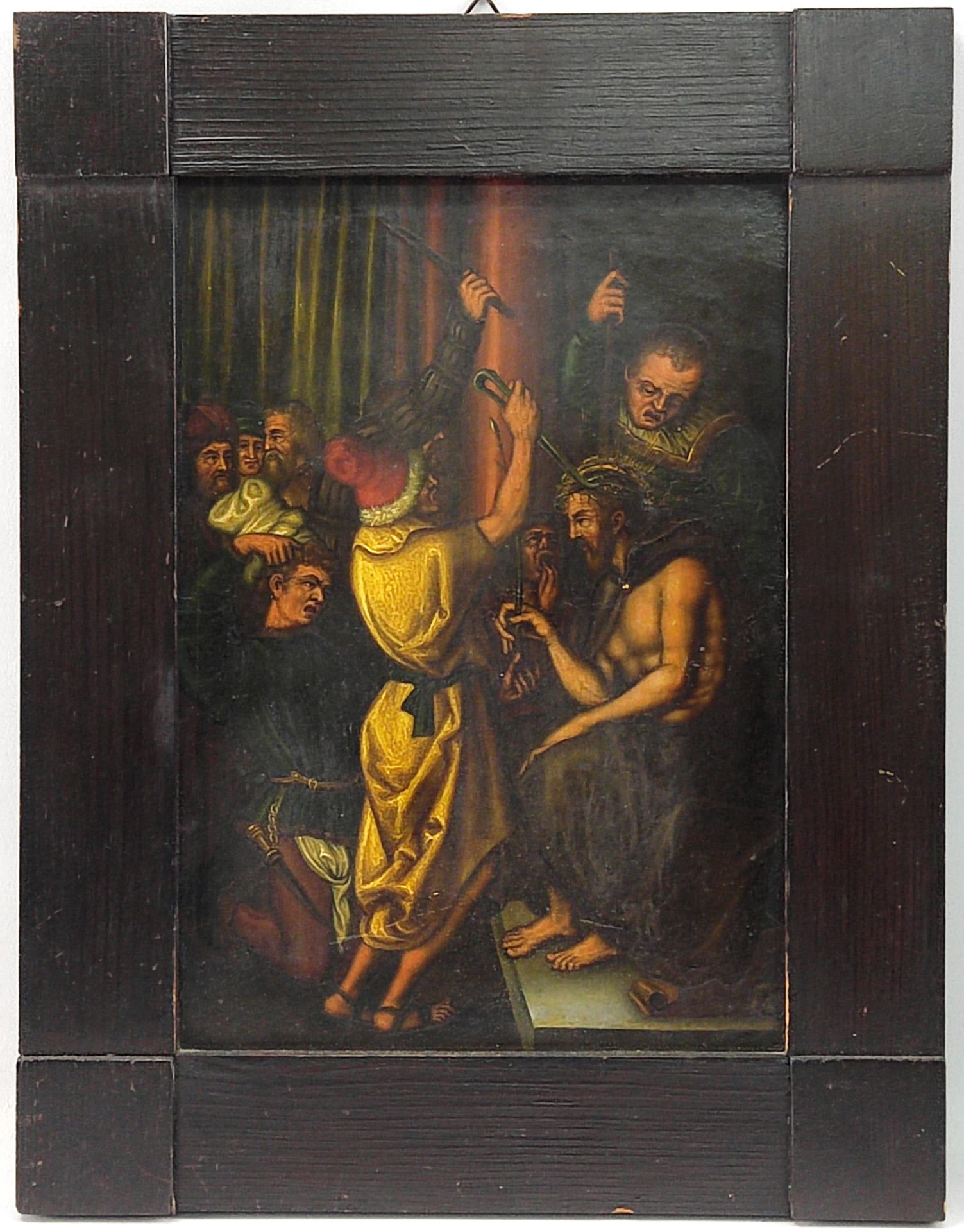 2 Passionsszenen "Garten Gethsemane" "Dornenkrönung Christi", Öl/Kupfer, 18. Jh. - Bild 2 aus 5