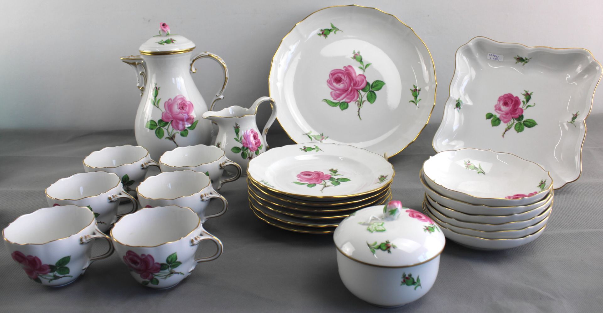 Meissen "Meissener Rose" 23tlg., 6 Personen