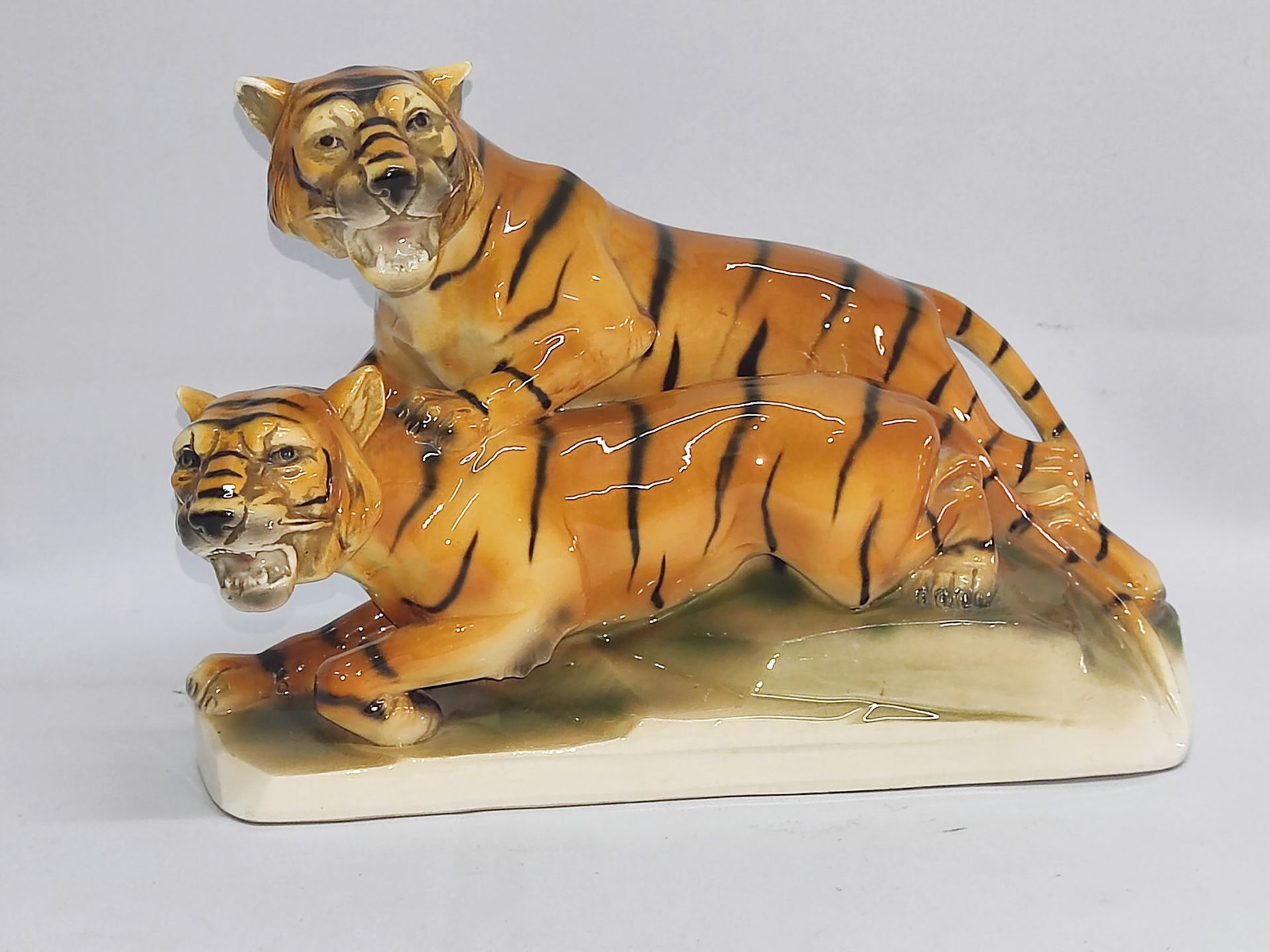 "Tigerpaar" Sitzendorfer Porzellanfabrik, Art Déco