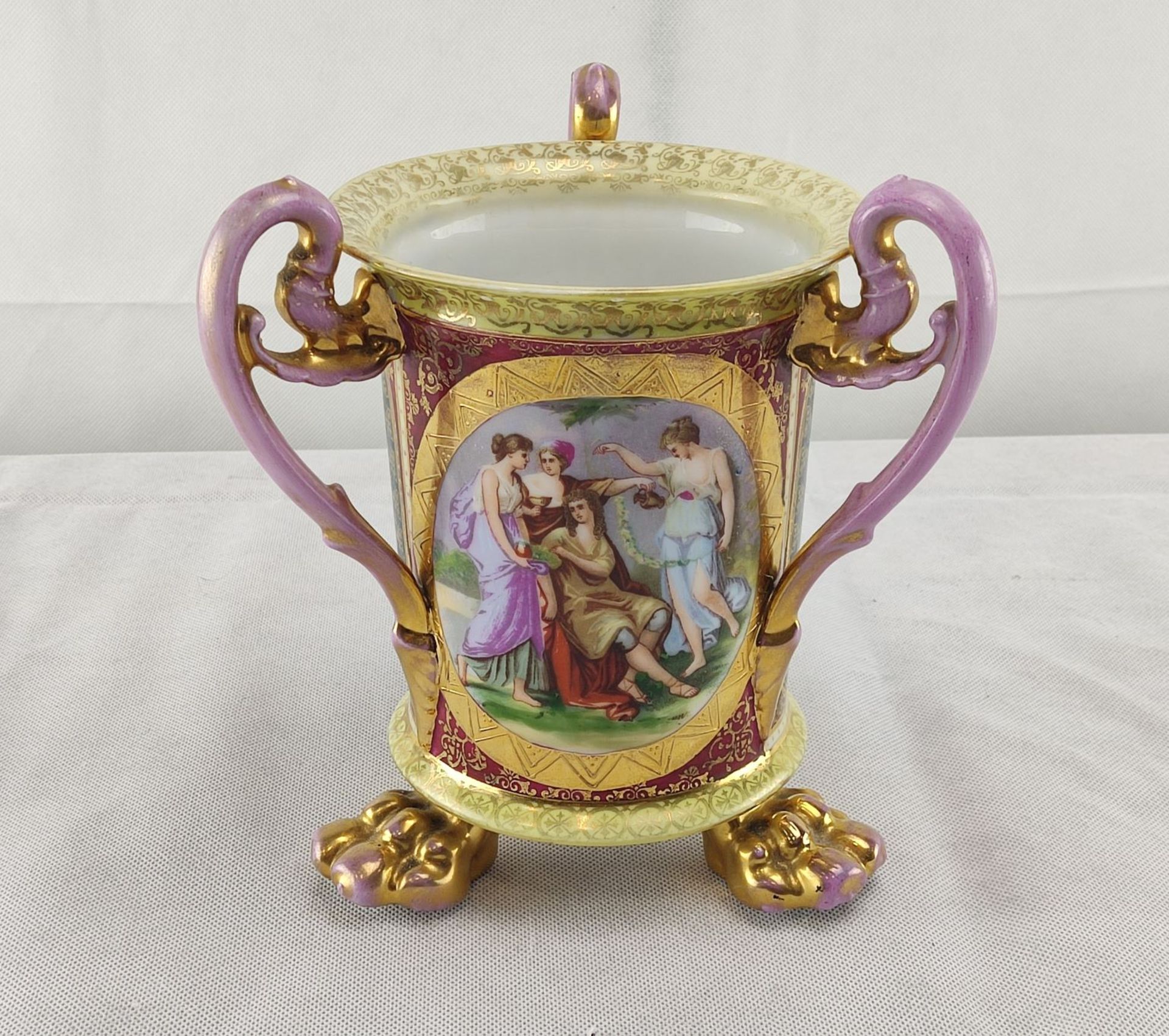 Biedermeier Porzellanvase, Augarten Wien (1744-1864),