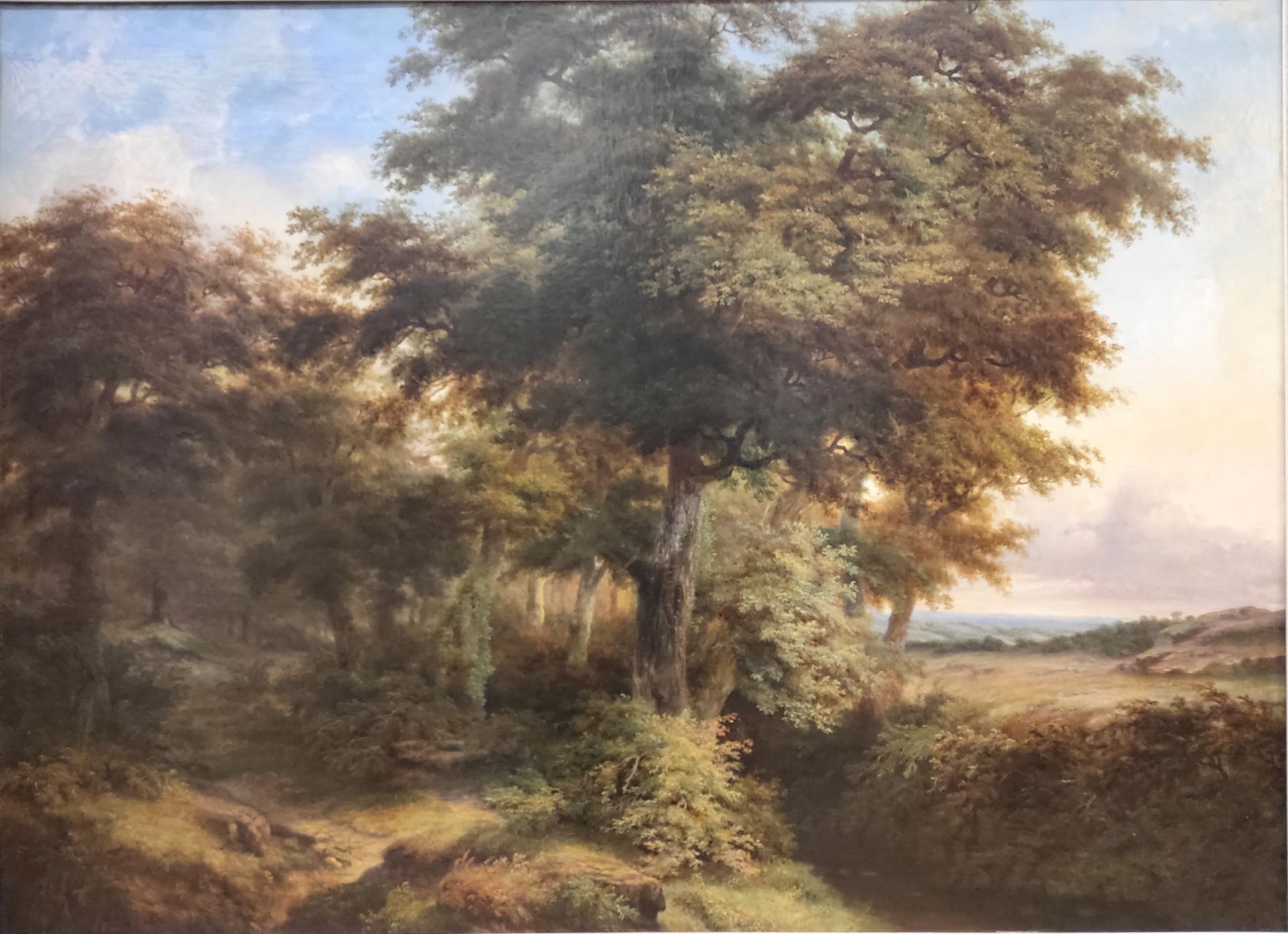 Émile Bert (1814-1874), "Waldlandschaft", Öl/Leinwand, sig. u. dat. (18)49 - Bild 2 aus 4