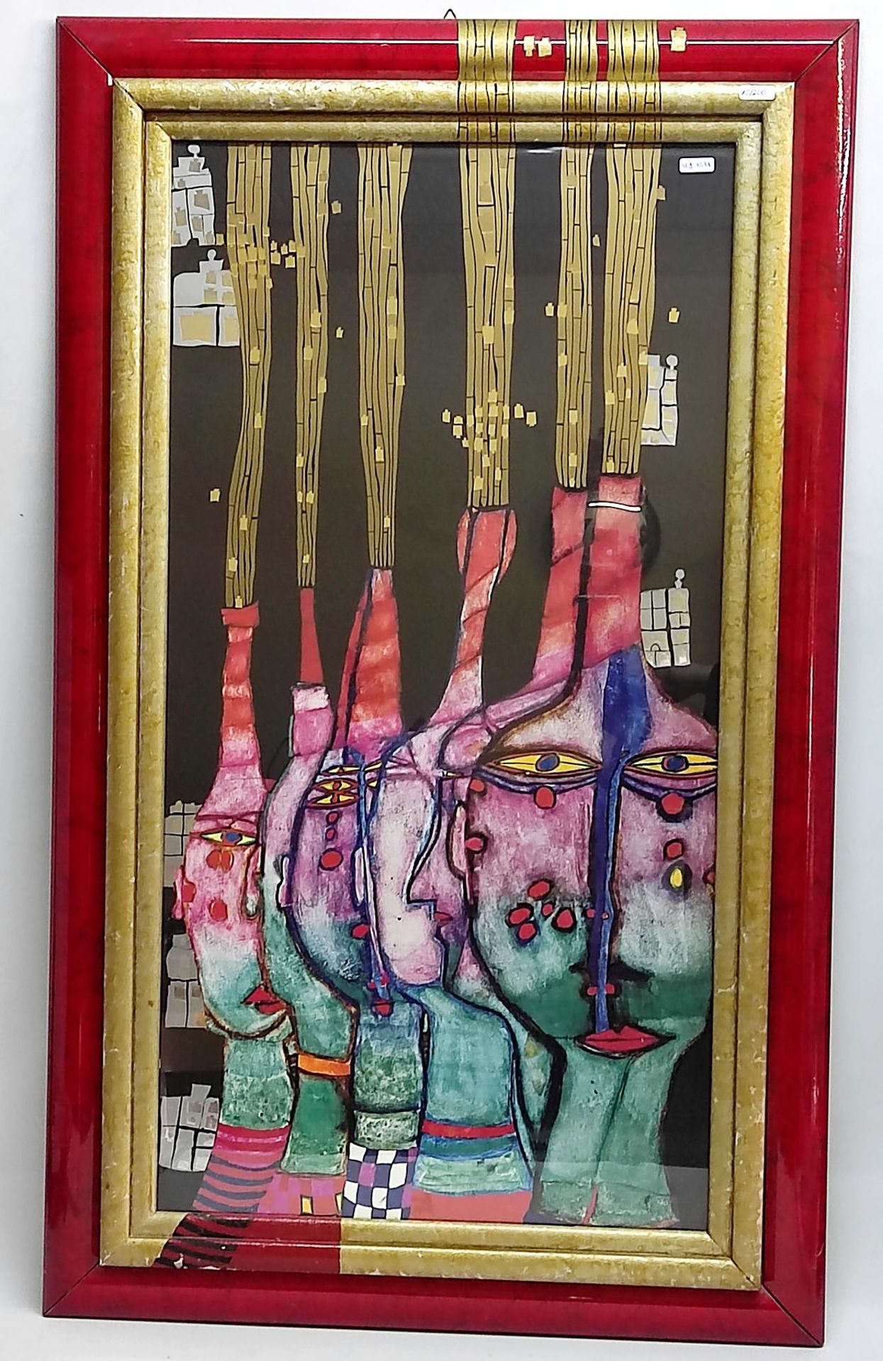 Hundertwasser (1928 - 2000) Kunstdruck mit Metallprägungen