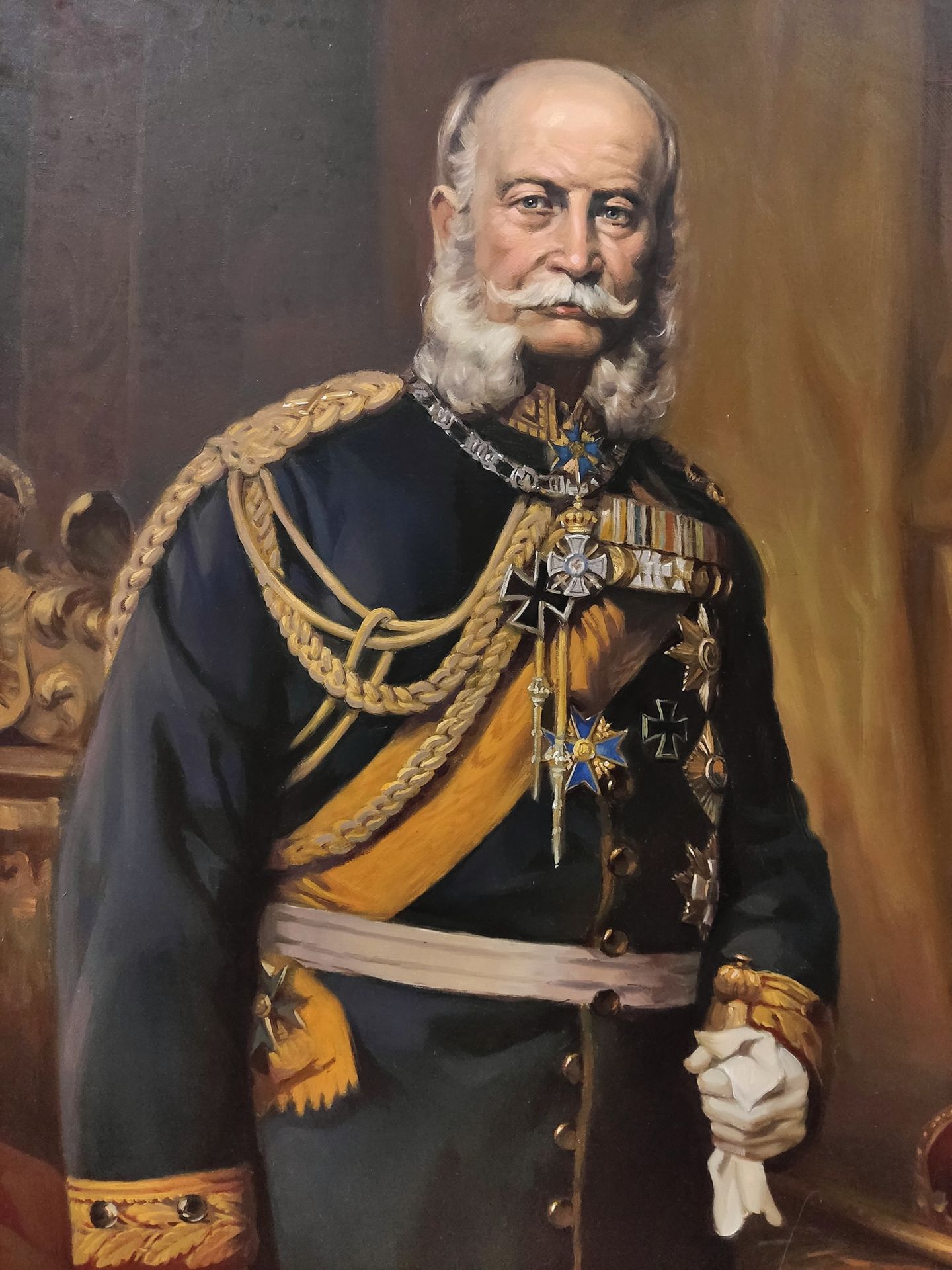 Porträt "Kaiser Wilhelm I.", Öl/Leinwand, Deutsches Reich 1871-1888 - Bild 3 aus 6