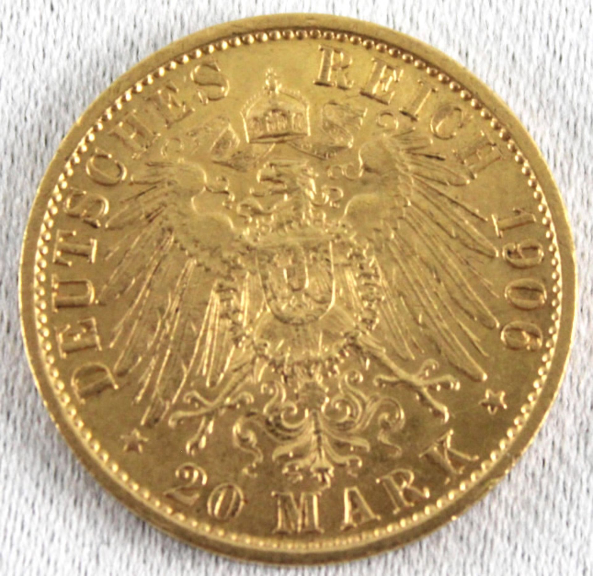 Preussen 20 Mark 1906 A. Kaiser Wilhelm II. (1888-1918) - Deutscher Kaiser, König von Preußen - Image 2 of 2