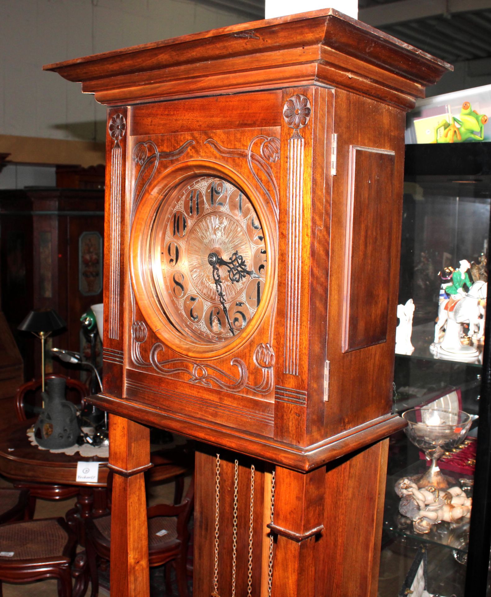 Jugendstil Standuhr, Lorenz Furtwängler & Söhne, Schwarzwald - Image 4 of 10