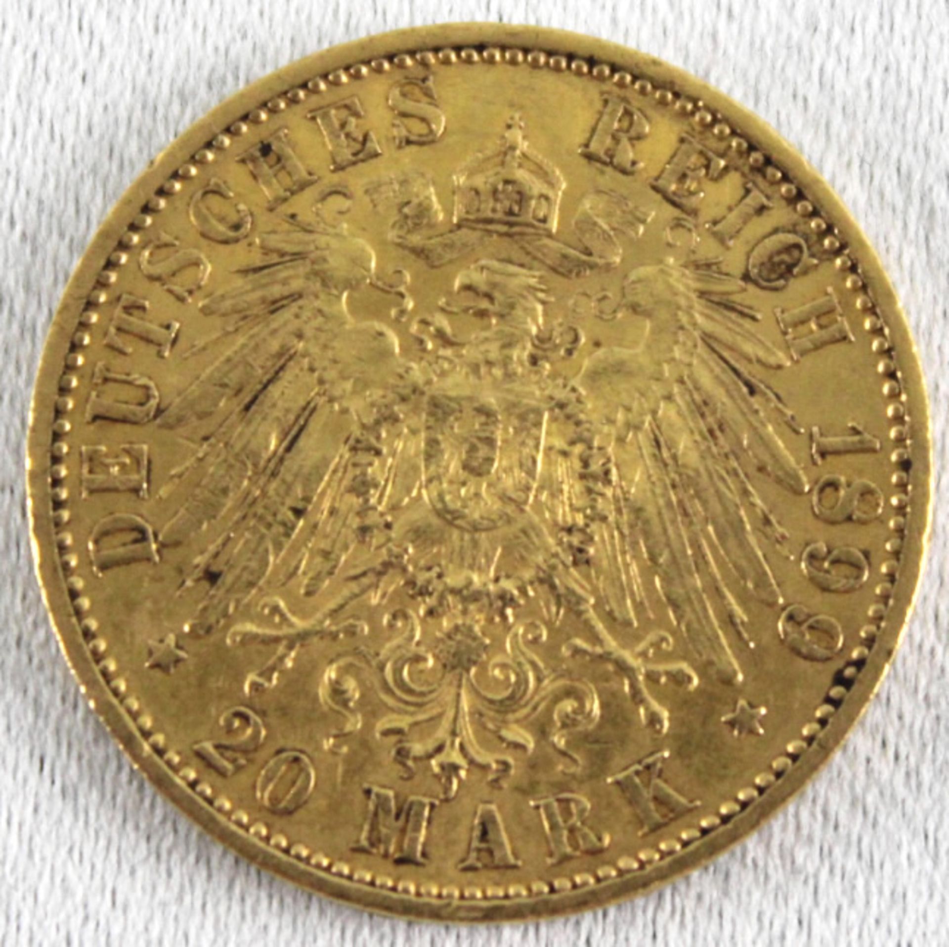 Deutsches Reich 20 Mark 1899 A. Wilhelm II. (1888-1918) - Deutscher Kaiser König von Preußen - Bild 2 aus 2