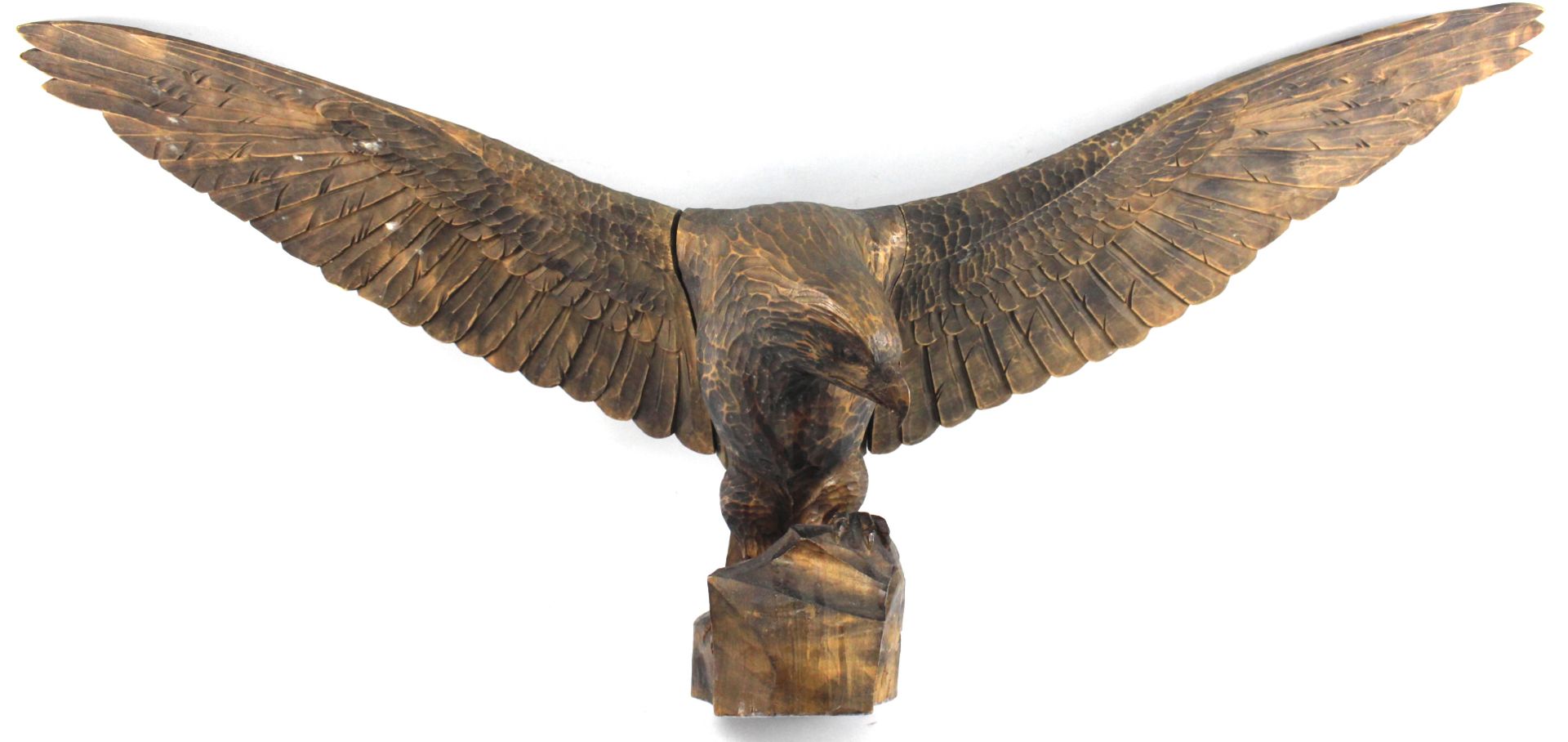 Große Holzskulptur "Adler", um 1920