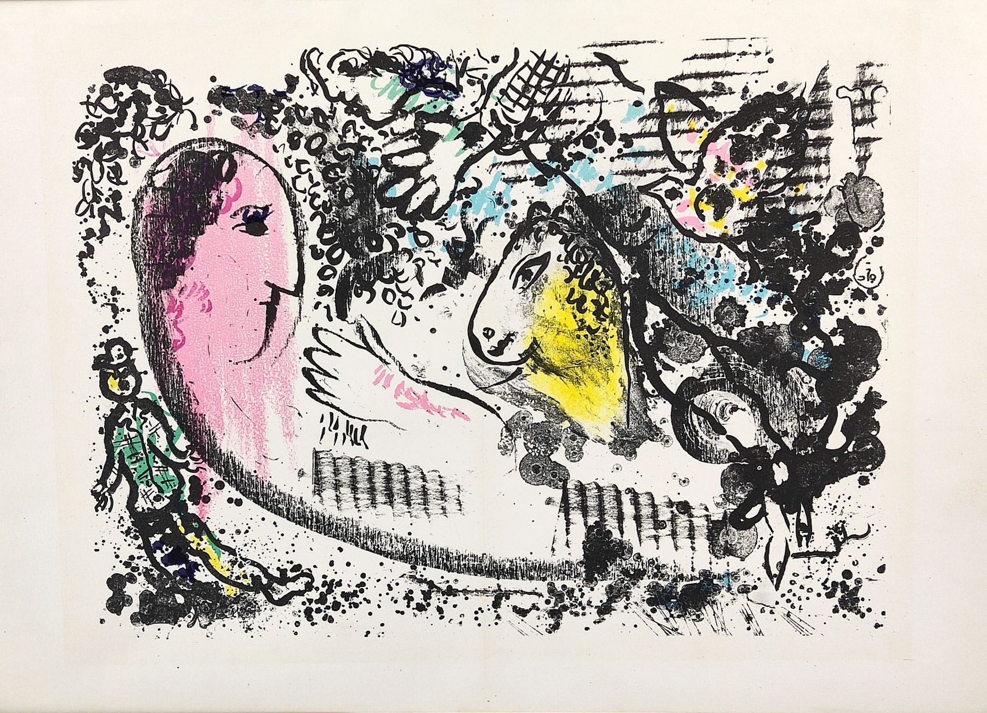 Marc Chagall (1887-1985), "Träumerei" Farblithografie/Bütten