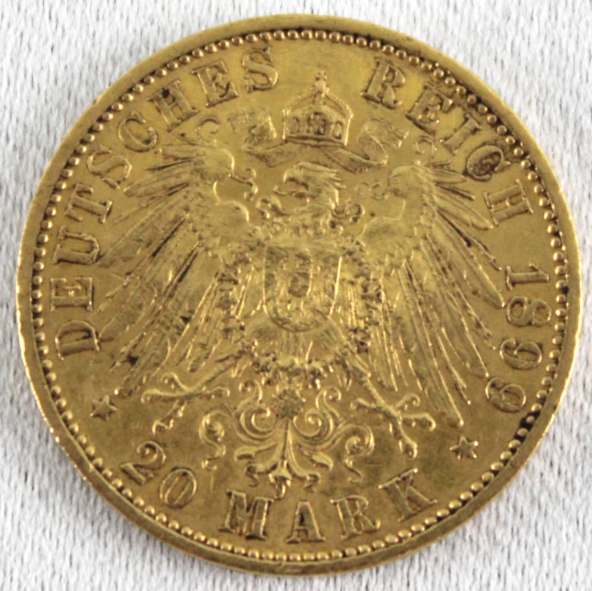 Deutsches Reich 20 Mark 1899 A. Wilhelm II. (1888-1918) - Deutscher Kaiser König von Preußen - Image 2 of 2