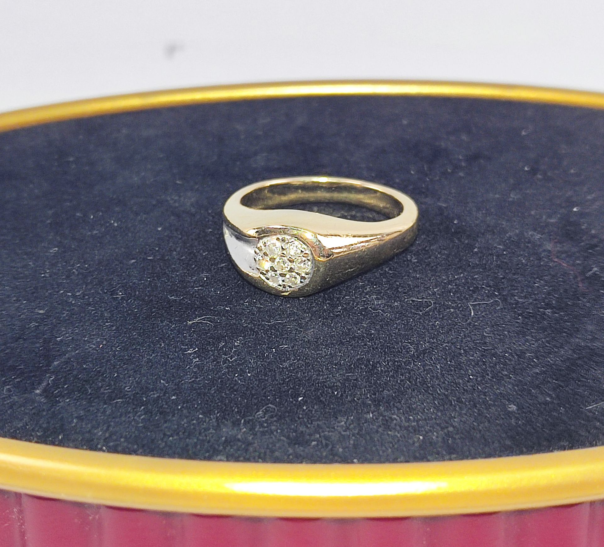 Ring mit kleinen Brillanten, Gr. 57, 585er Gelbgold