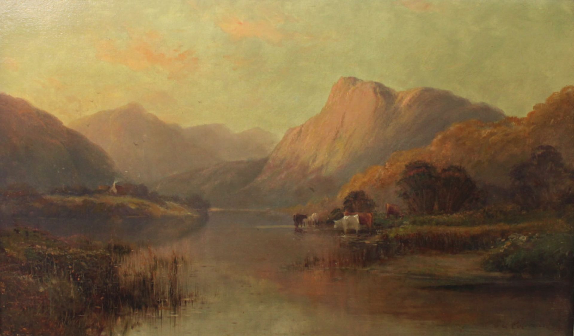 Alfred COLEMAN (England 1890-1952) "Kühe am Fluss" - Image 2 of 4