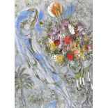 Marc Chagall, Frau mit Blumen, Druckgrafik
