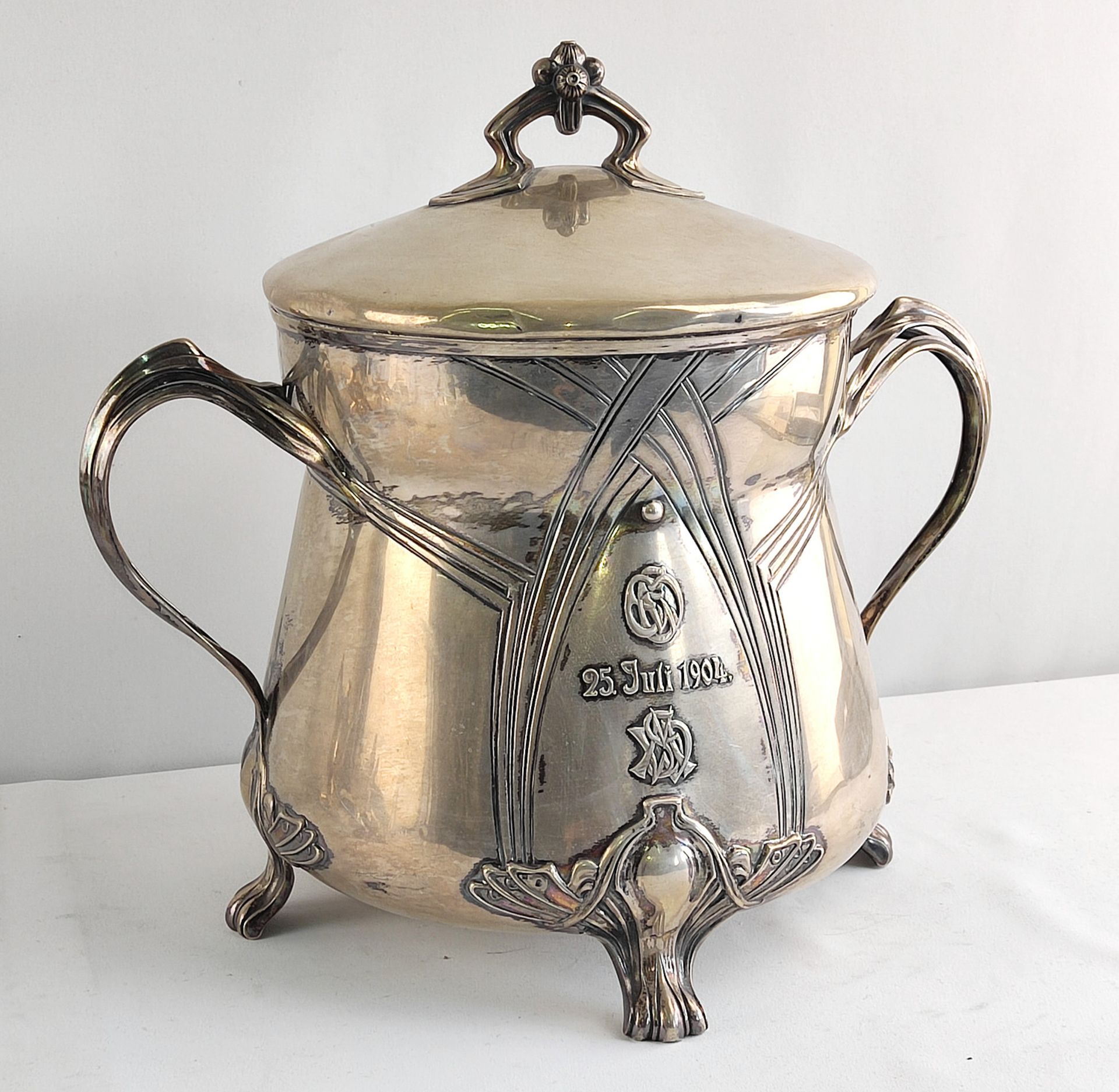 Jugendstil - Bowle Silber 800, 25.Juli 1904