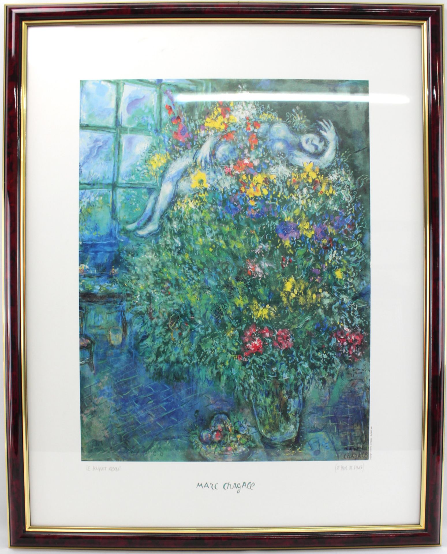 Farboffsetlithographie, Marc Chagall - Frau im Blumenstrauß, - Image 2 of 3