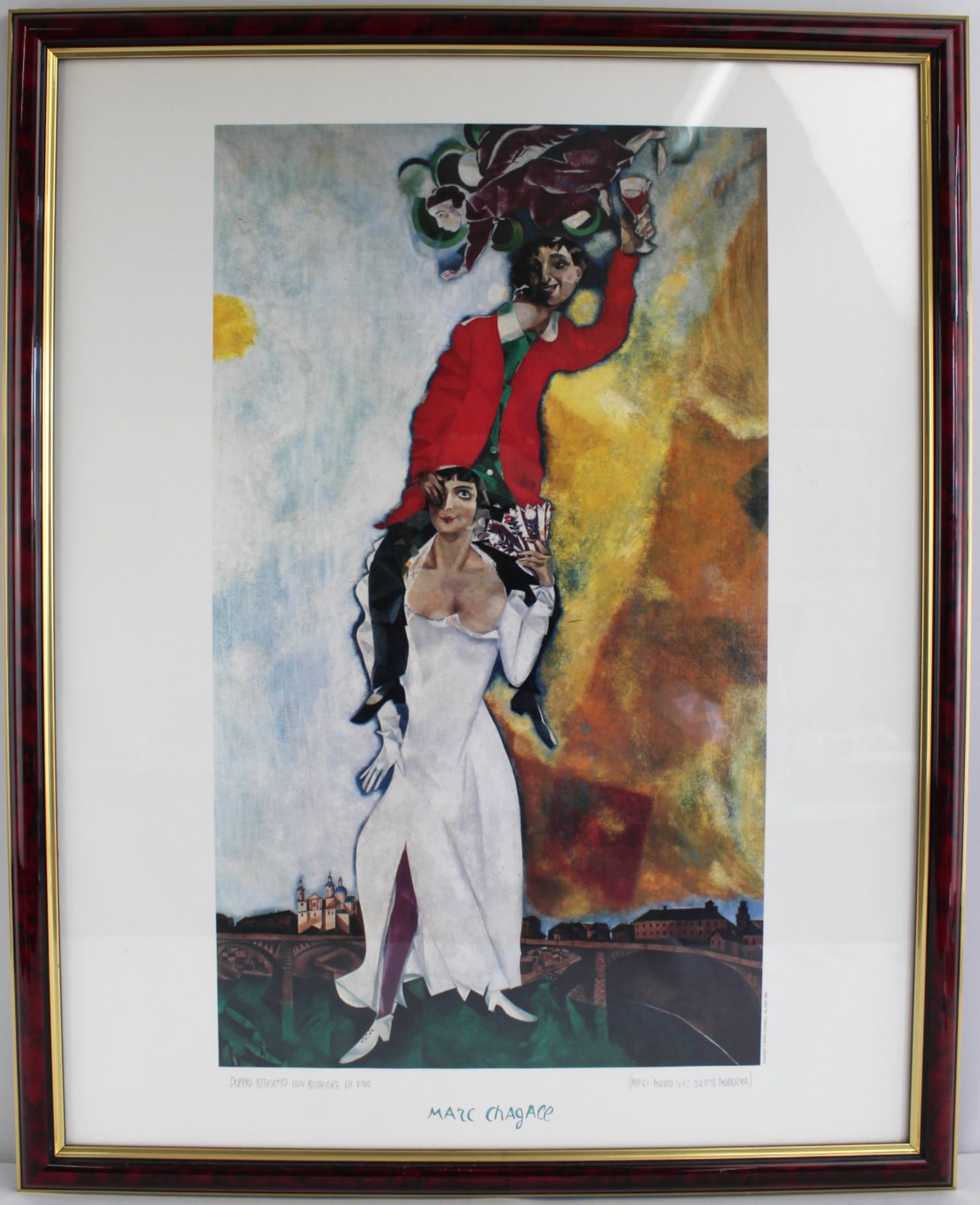 Marc Chagall, Doppio Ritratto con bicchiere di vino, 1990 - Bild 2 aus 4