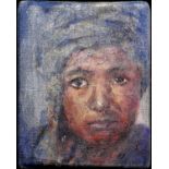 Marlene Dittrich-Butterwegge "Porträt Nr. 3" Öl/Leinwand, 14x17,5 cm