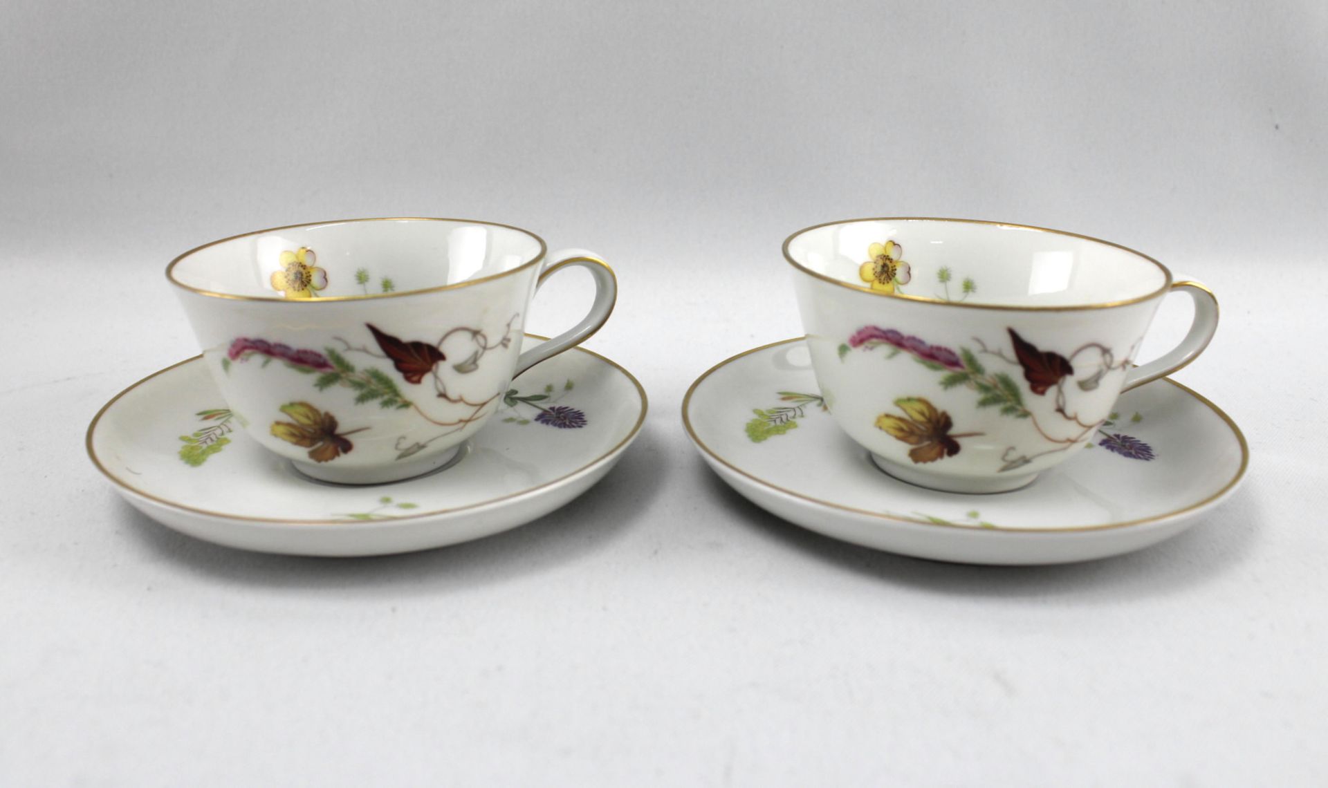 2 Tassen mit Untertasse, Rosenthal "Helena"