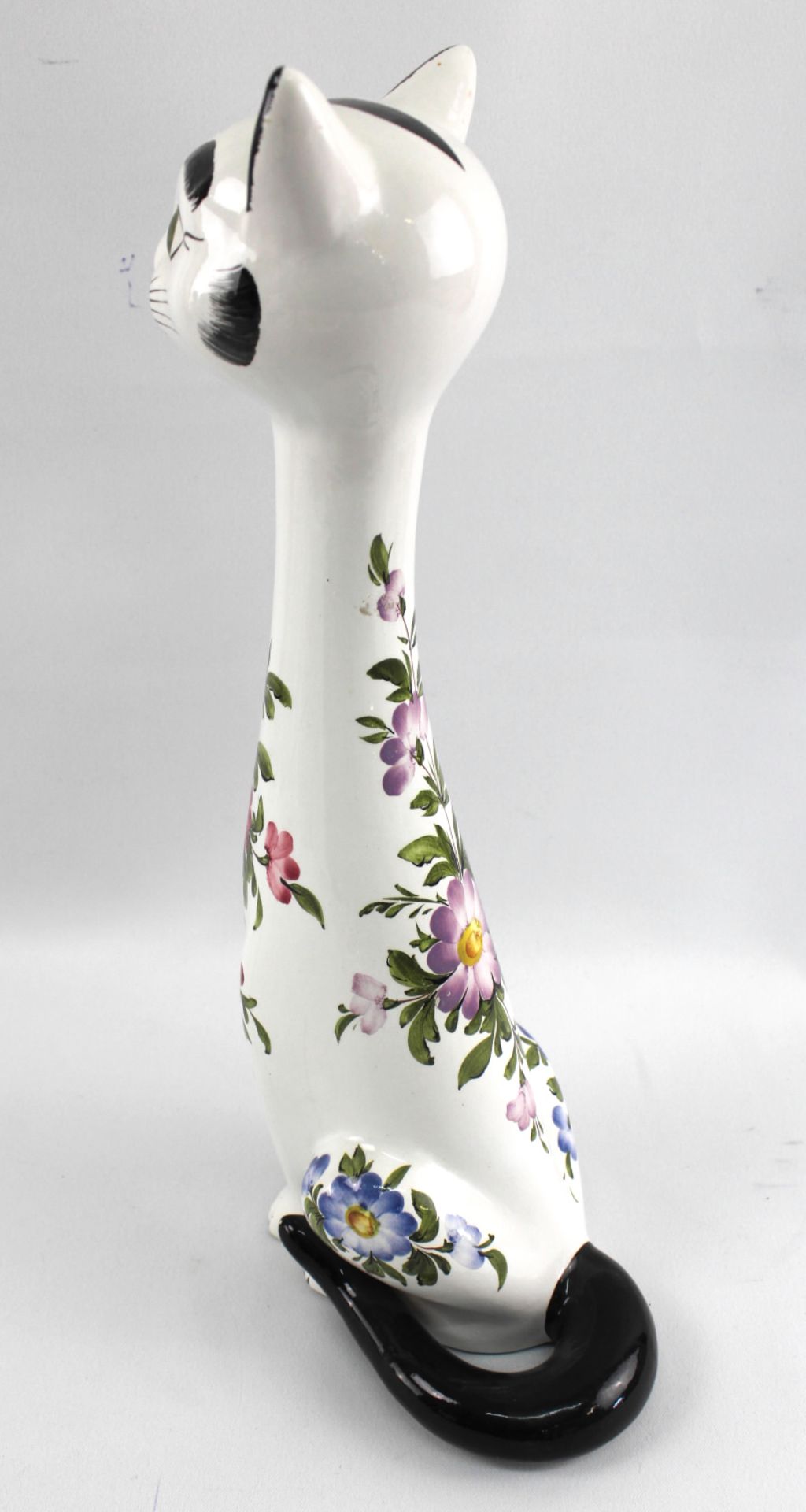 Katze Keramik Weber, Blumendekor - Bild 2 aus 3