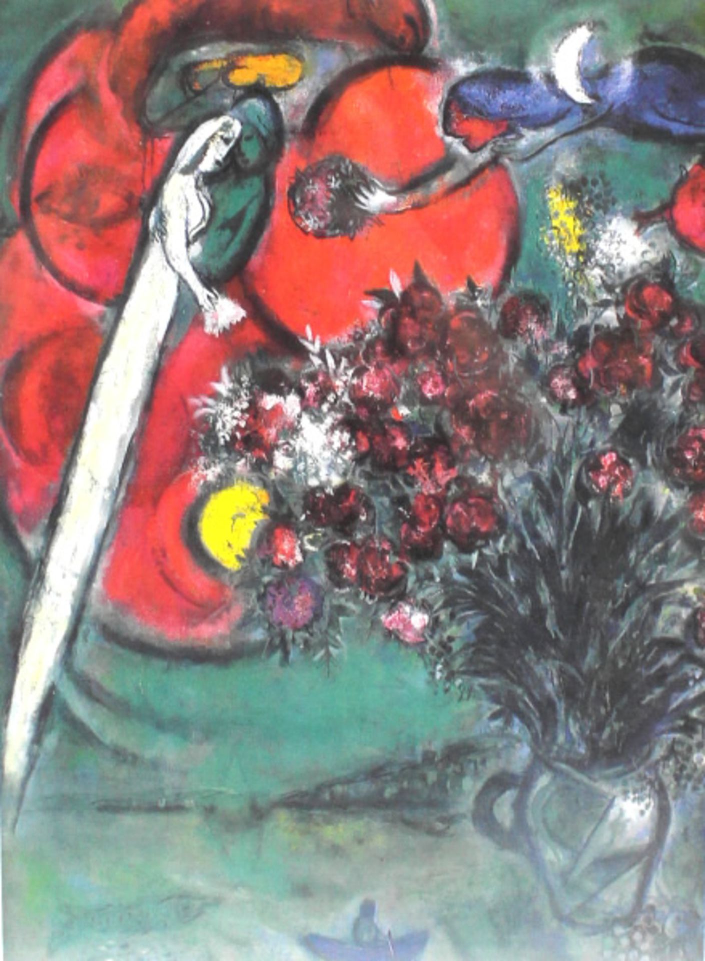 Marc Chagall, Rote Rosen, Druckgrafik