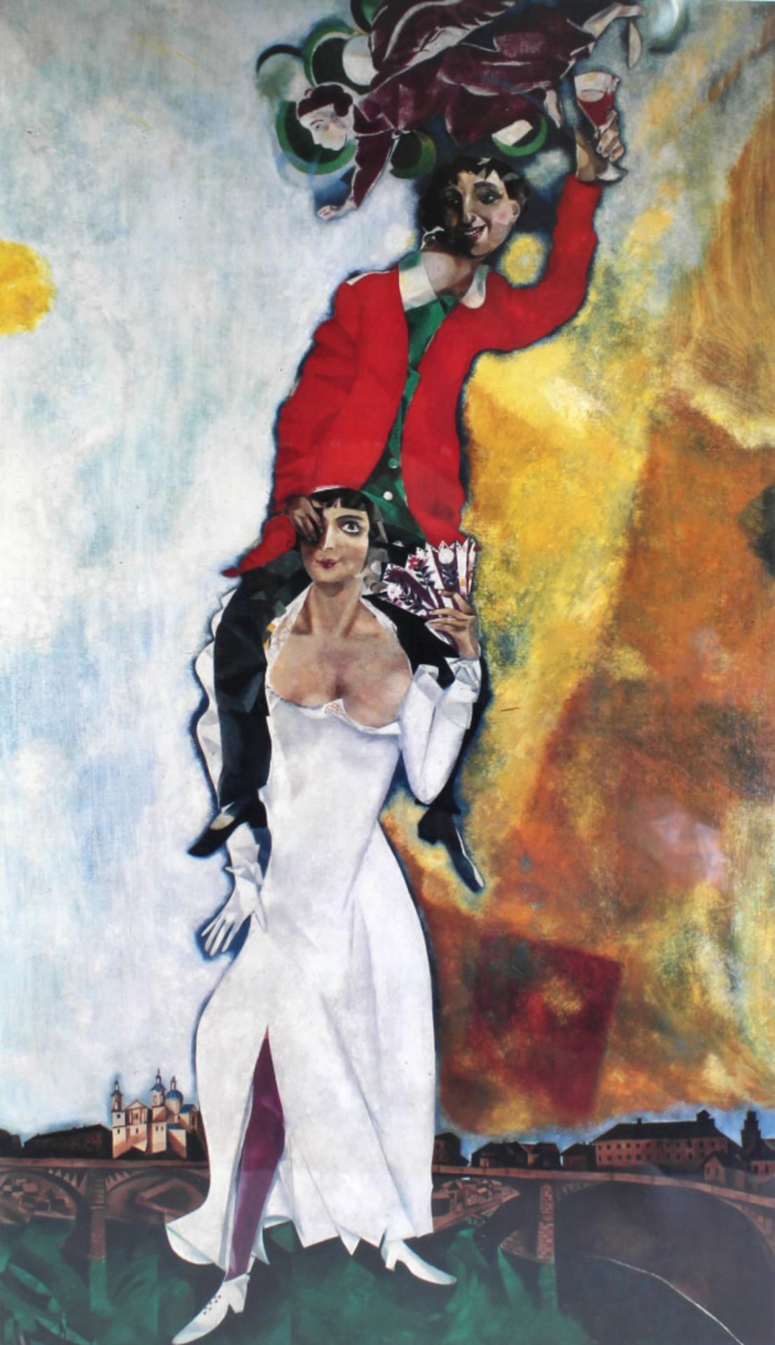 Marc Chagall, Doppio Ritratto con bicchiere di vino, 1990