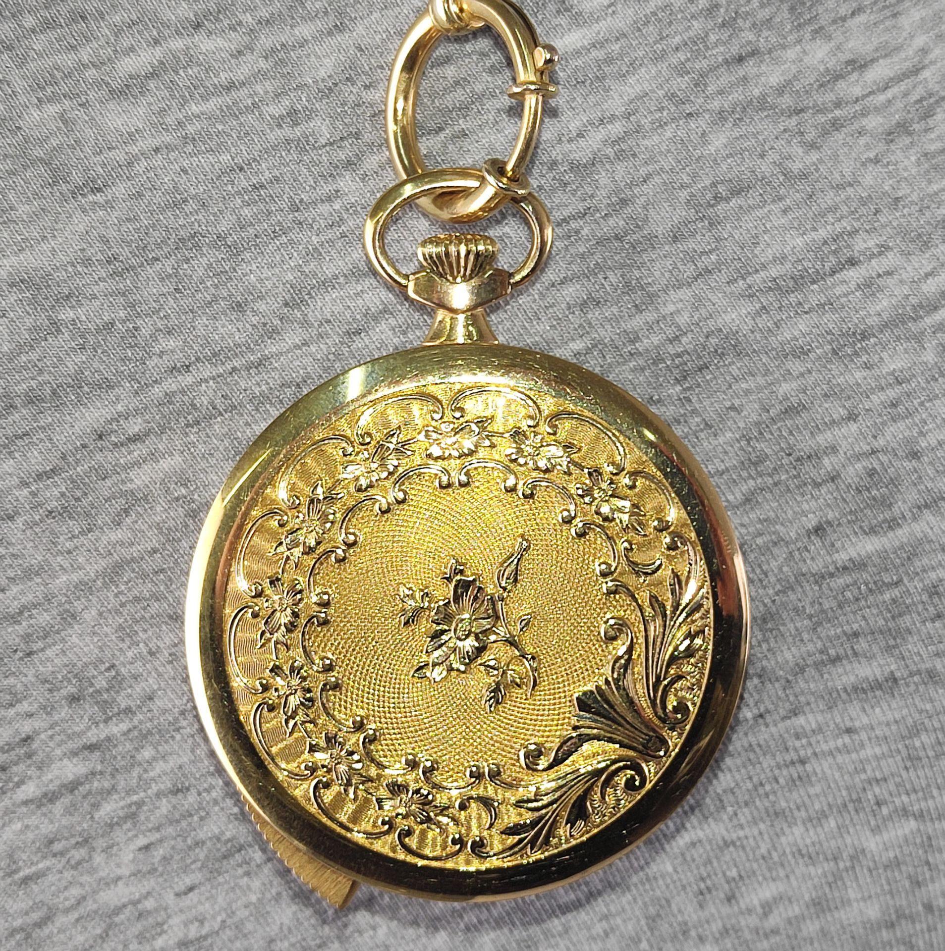 Taschenuhr KELEK Chrono Swiss vergoldet, Kette Gelbgold 333 - Bild 3 aus 4