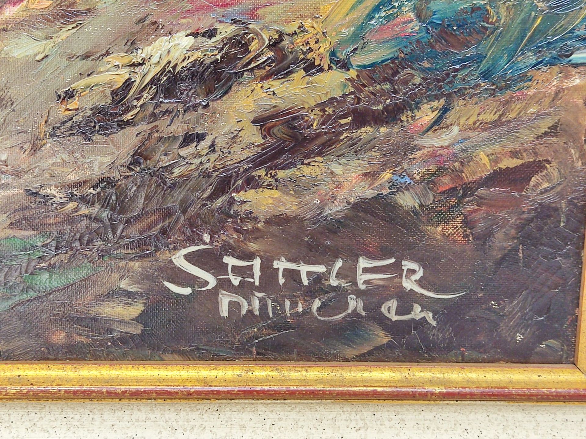 Sattler, Maler 20. Jh., "Heuernte" ortsbez. München - Image 3 of 4