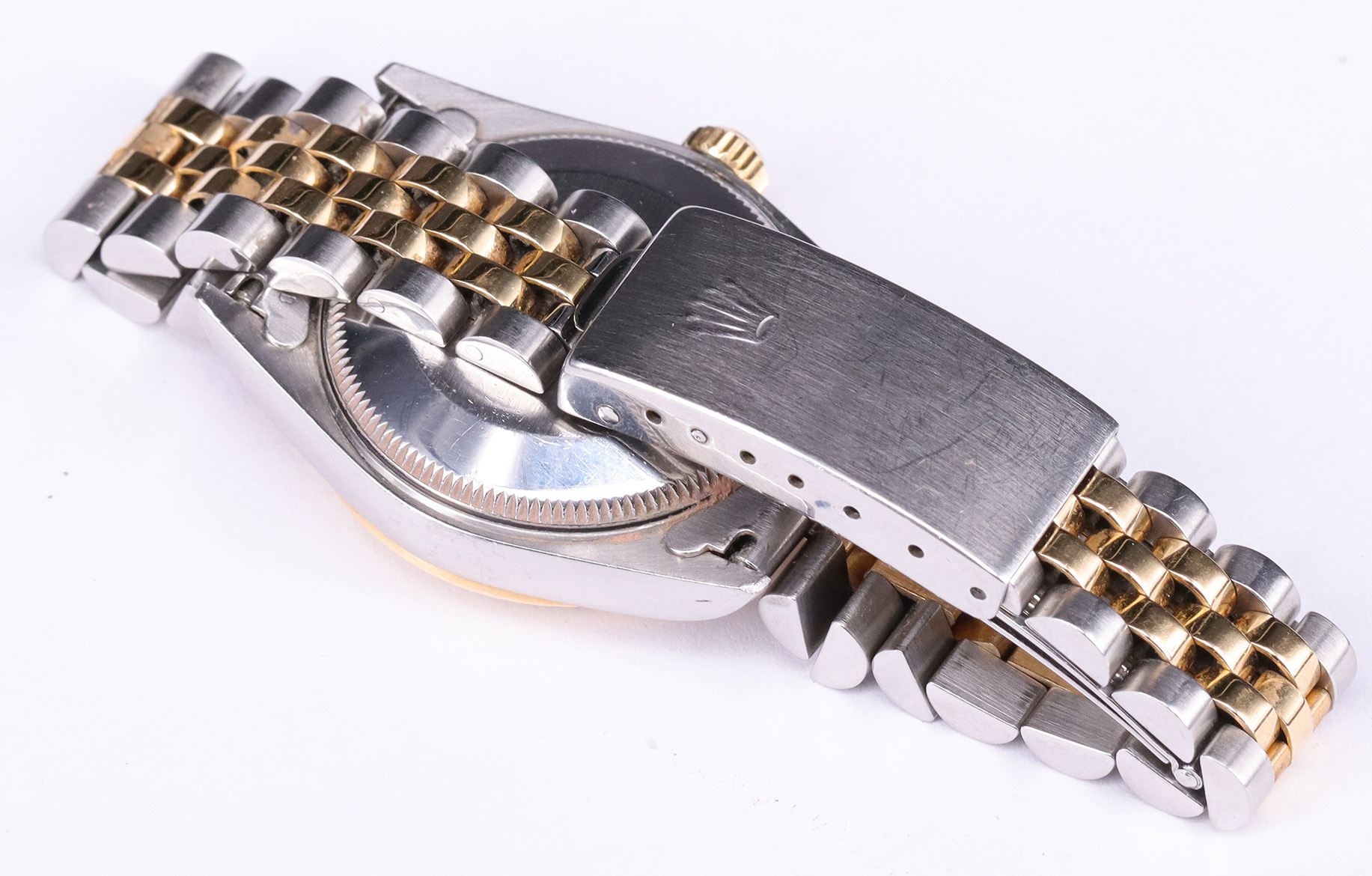Rolex, Oyster Perpetual Date Just, Armbanduhr, goldfarbenes Zifferblatt mit Diamanten als Uhrzeiten, - Image 4 of 7