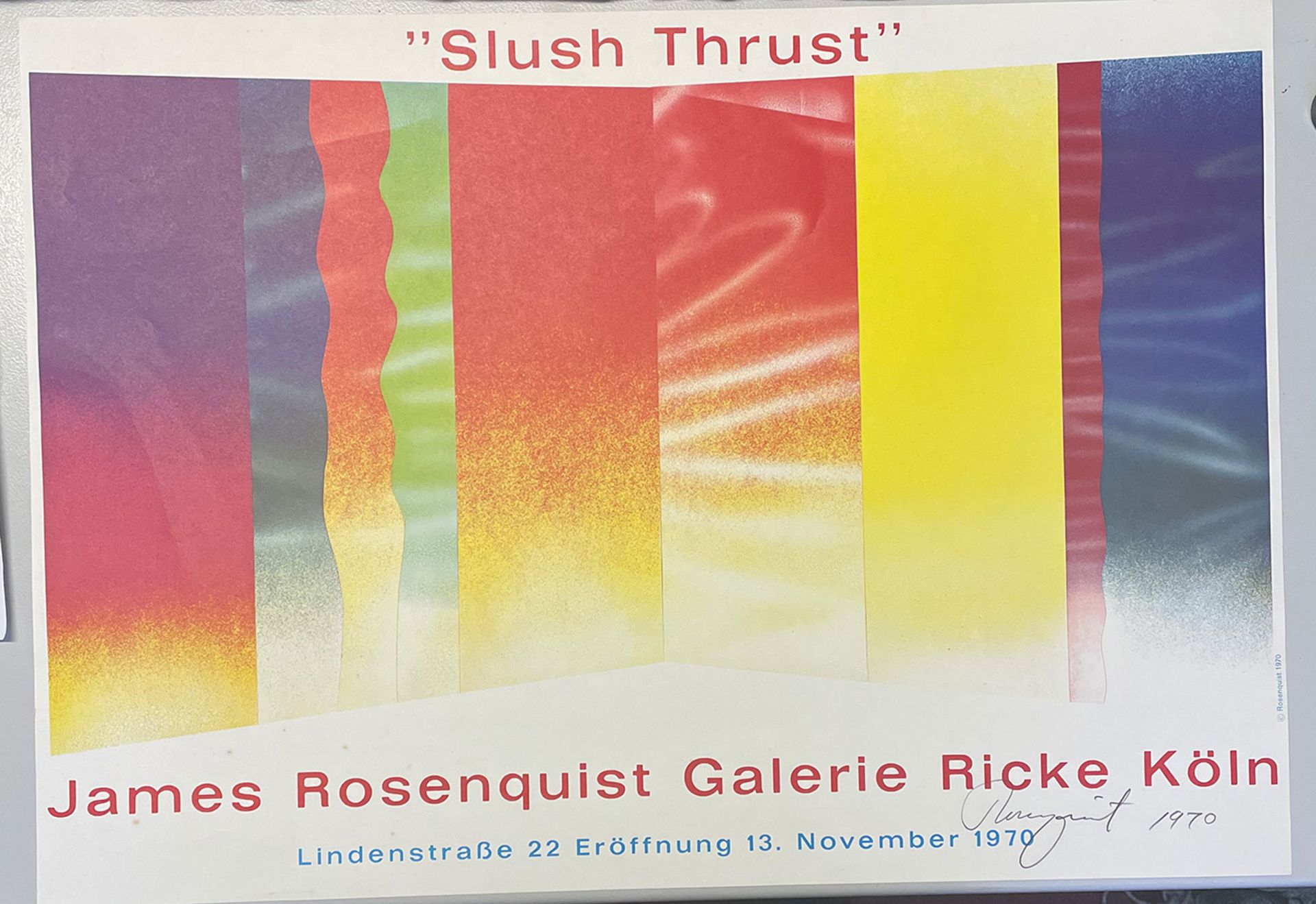 James Rosenquist (1933 – 2017), „Slush Thrust, Galerie Ricke Köln“, 1970, Originalgraphik, wohl
